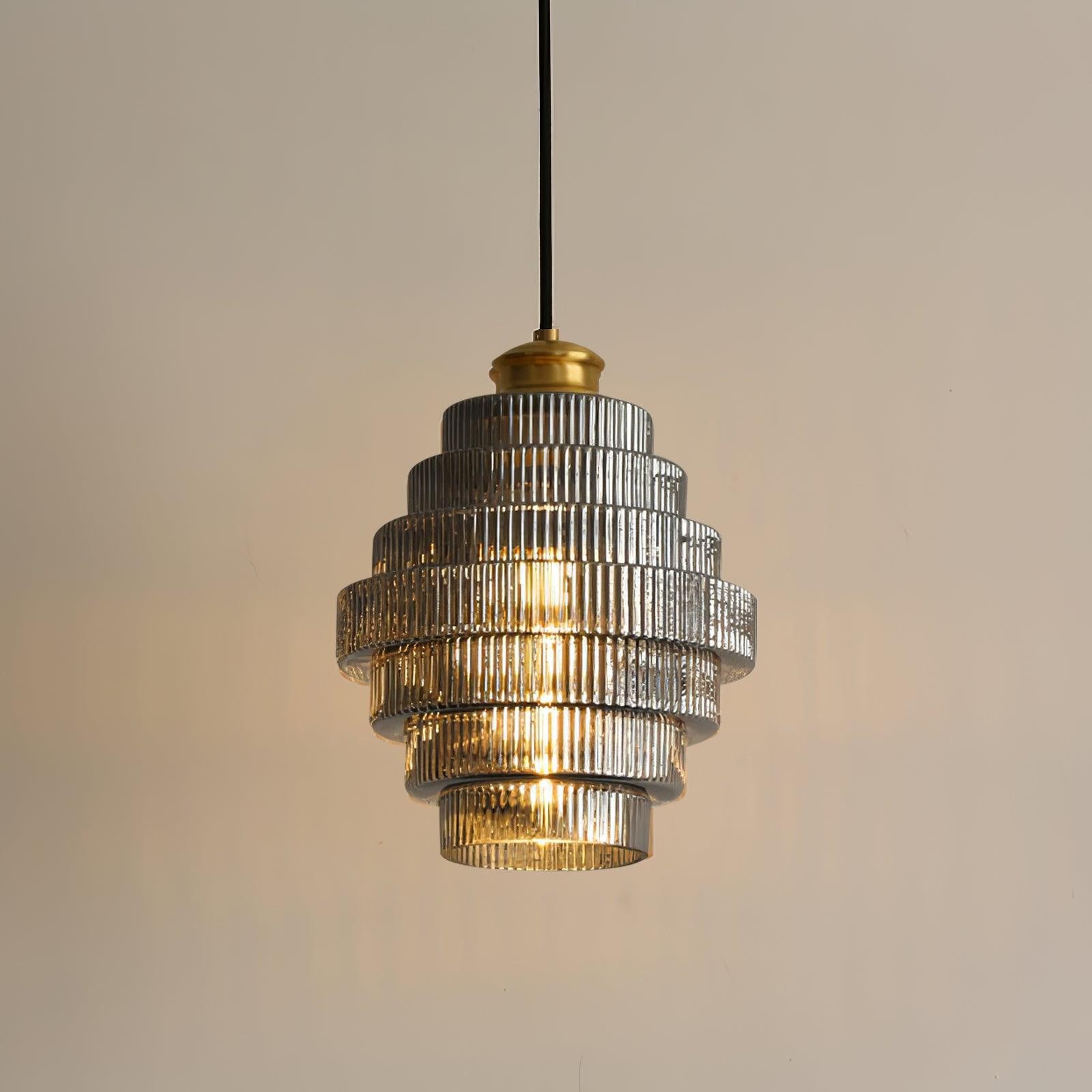 Bottis Minimalist Glass Pendant Lamp - Stylish Layered Hanging Light for Dining Table K469