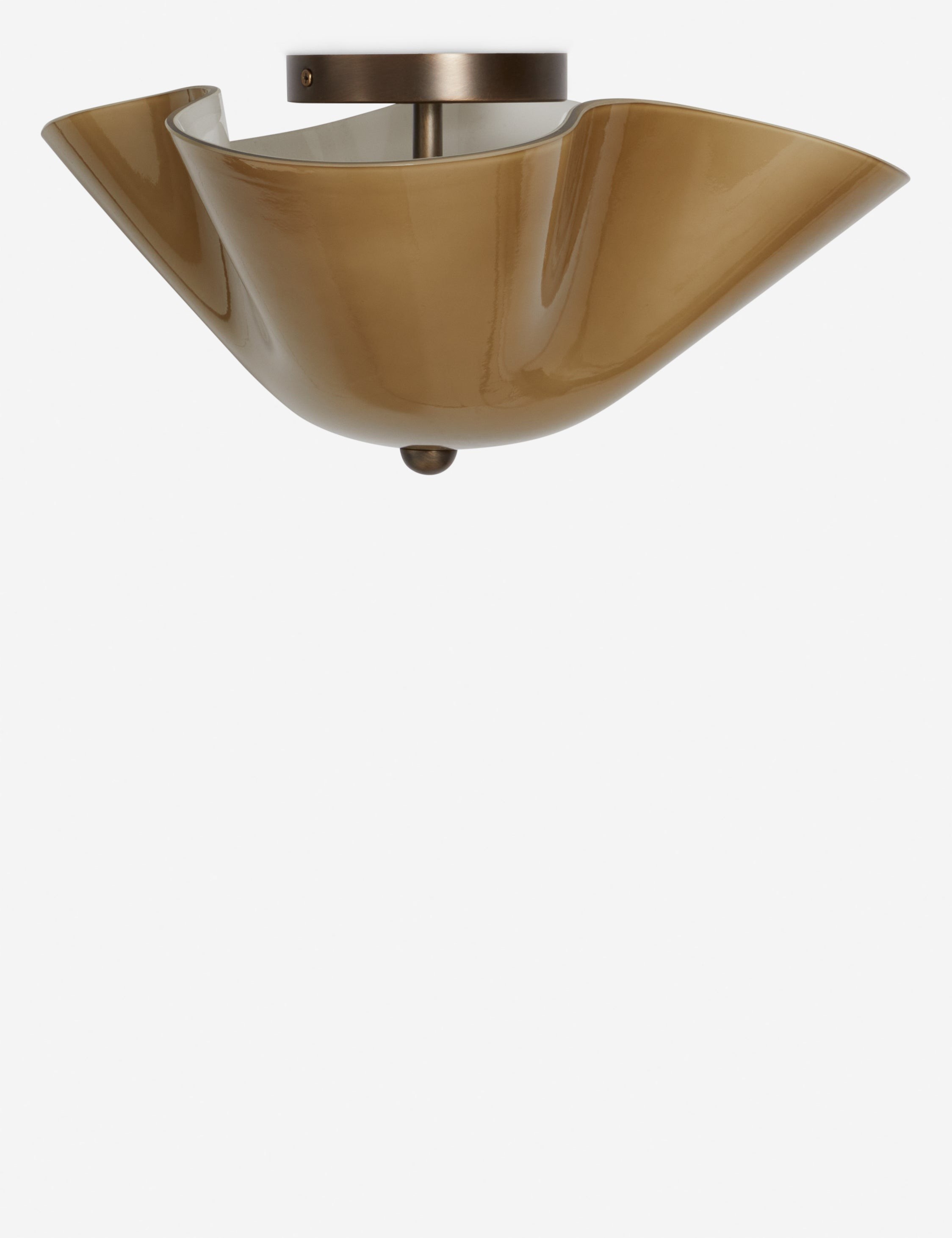 Bellina Glass Flush Mount Light – Modern Brass Fixture For Bedroom & Hallway K1132