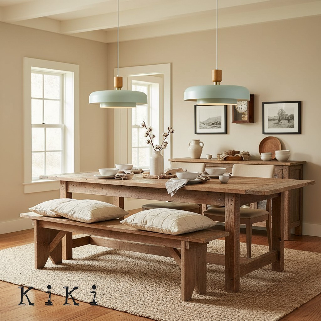 Nordic Double Layers Pendant Light - Minimalist Wood Metal Pendant For Kitchen K1123
