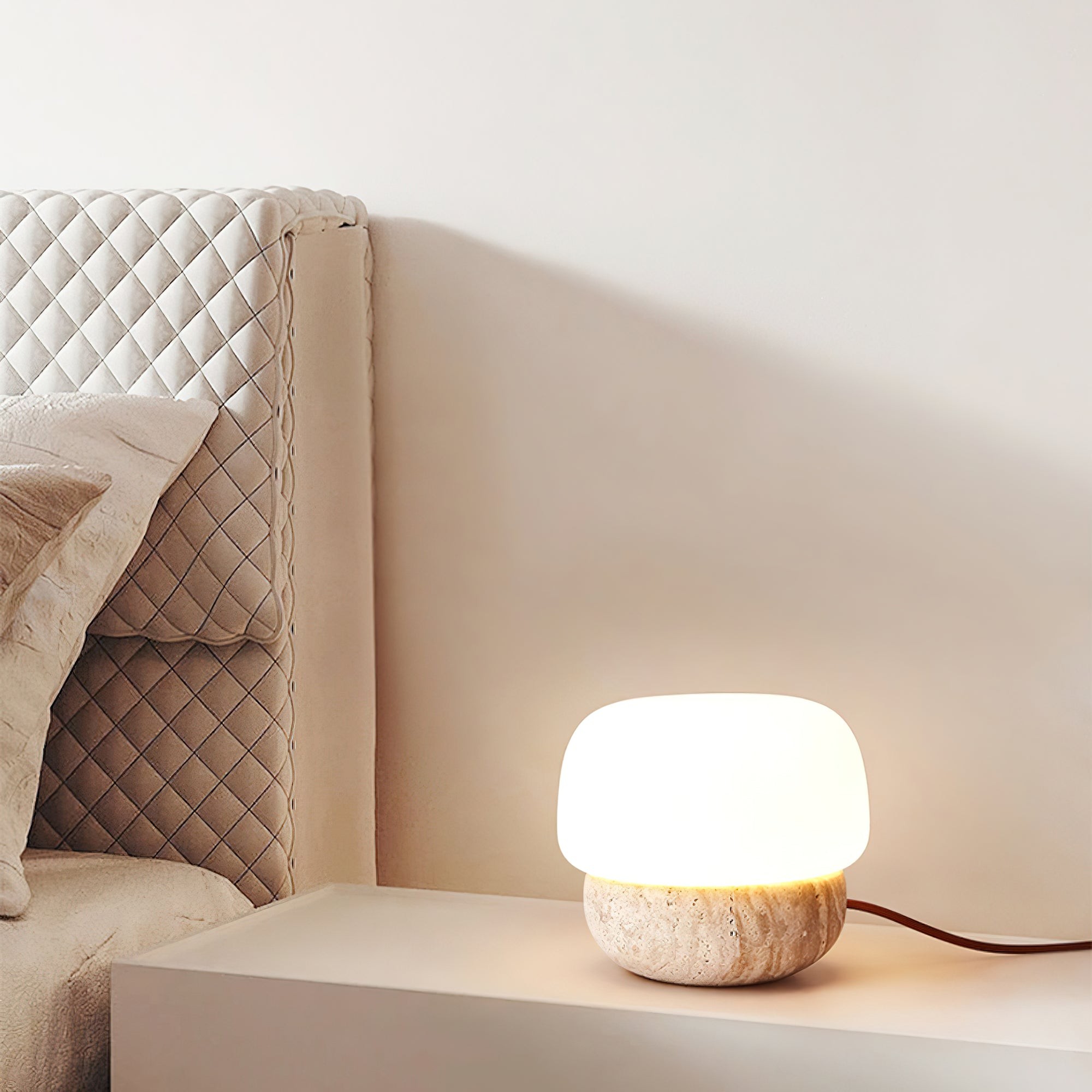Nordic Style Round Travertine Table Lamp K359