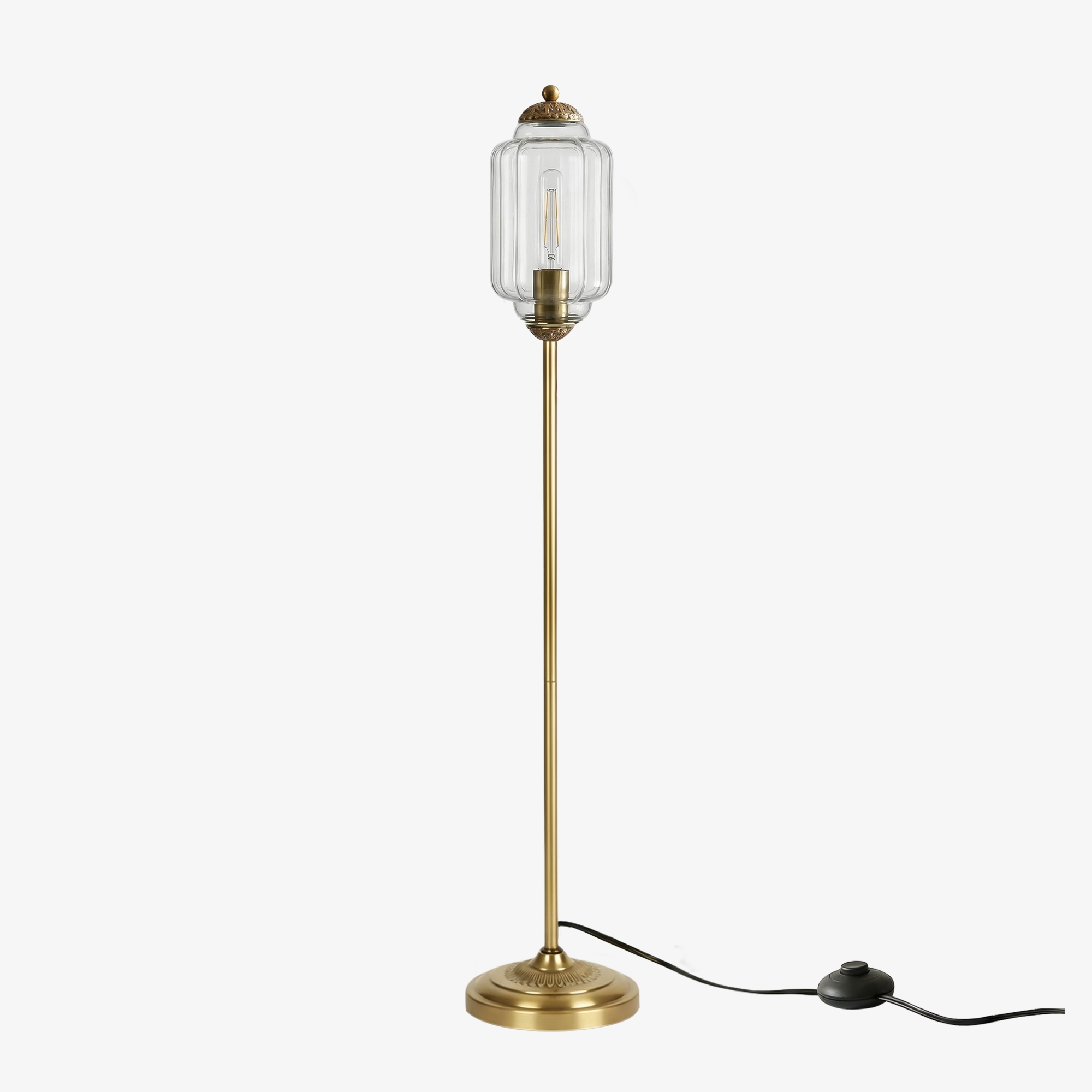 Eloise Handcrafted Retro Glass Floor Lamp - Lantern Form Floor Light for Reading Corners K2345