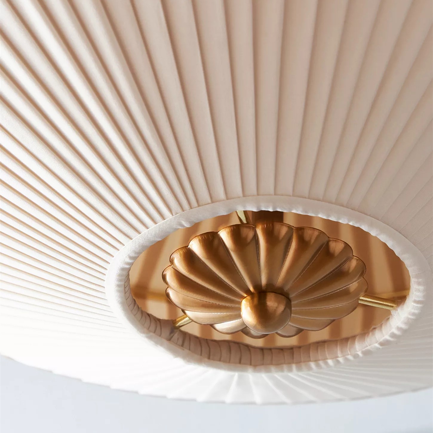 Elumina Elegant Silk Fabric Ceiling Light - Modern Antique Brass Fixture for Living Room K1189