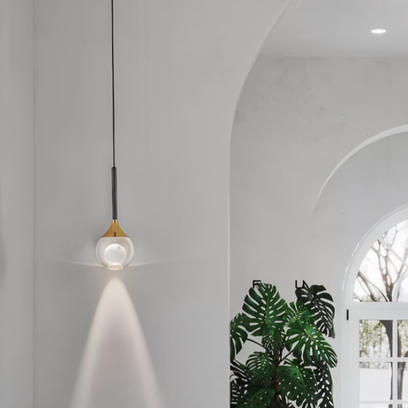Moon Clear Glass Ball Pendant Light K787