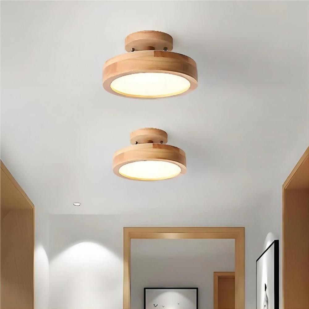Scandinavian Design Round Wooden Ceiling Light K57
