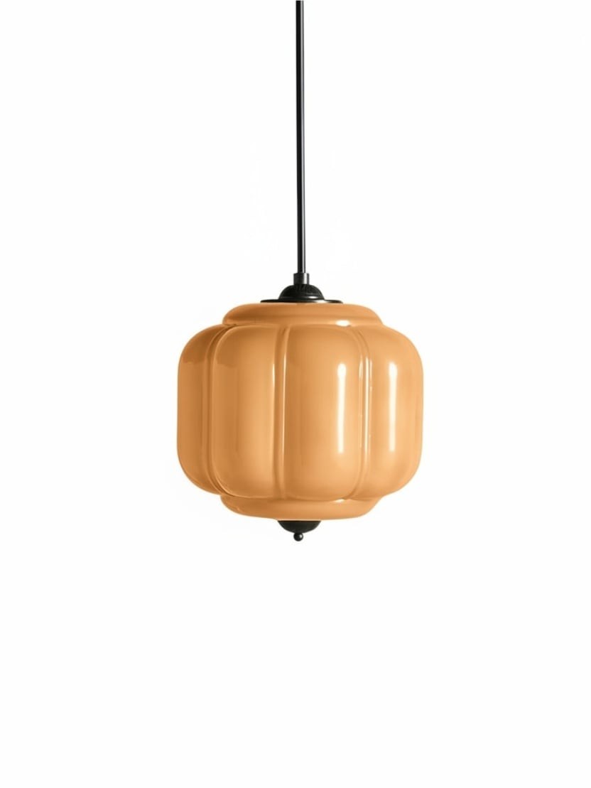 Eloise Classic Glass Pendant Light - Retro Glass and Metal Hanging Lamp for Kitchen Island Cafe K1475