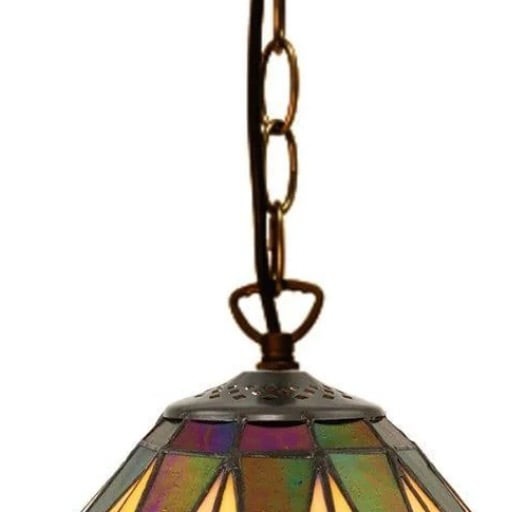 TF Dark Star Tiffany Pendant Lamp - Stained Glass Geometric Pendant Light K1835
