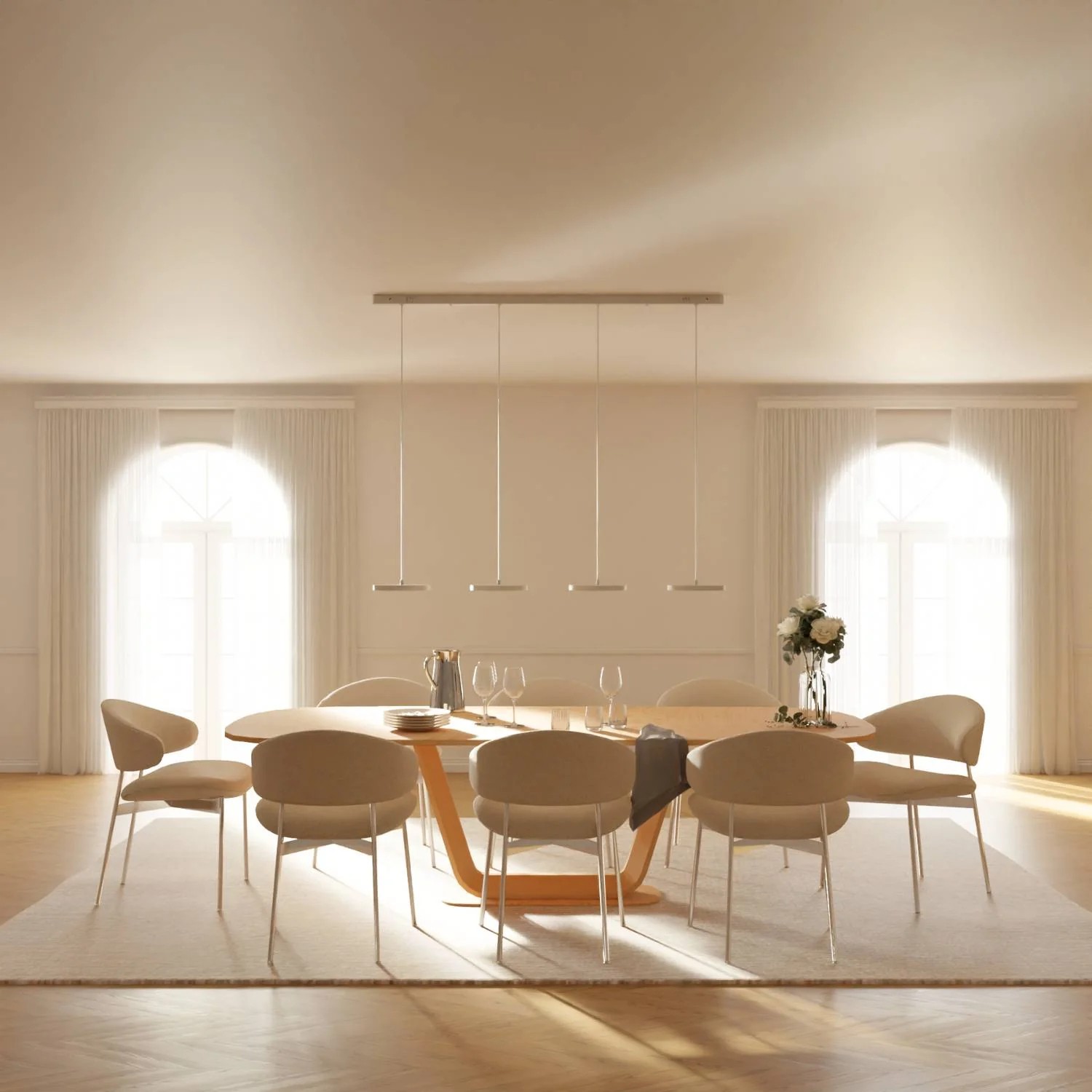 Modern Round Disc Flat Pendant Light - Multi-Light Pendant With LED Light K1555