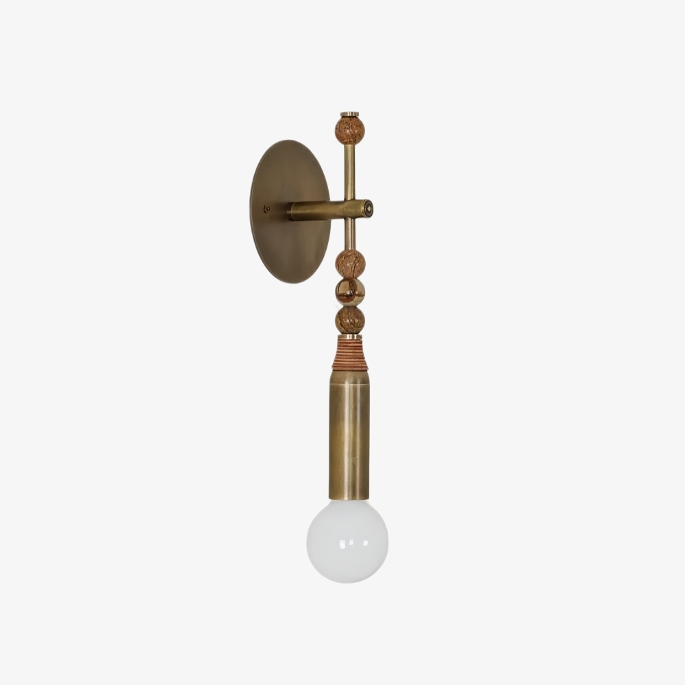 Dotmelle Contemporary Wall Lamp - Artistic Marble and Brass Wall Sconce for Bedroom or Entryway K2393