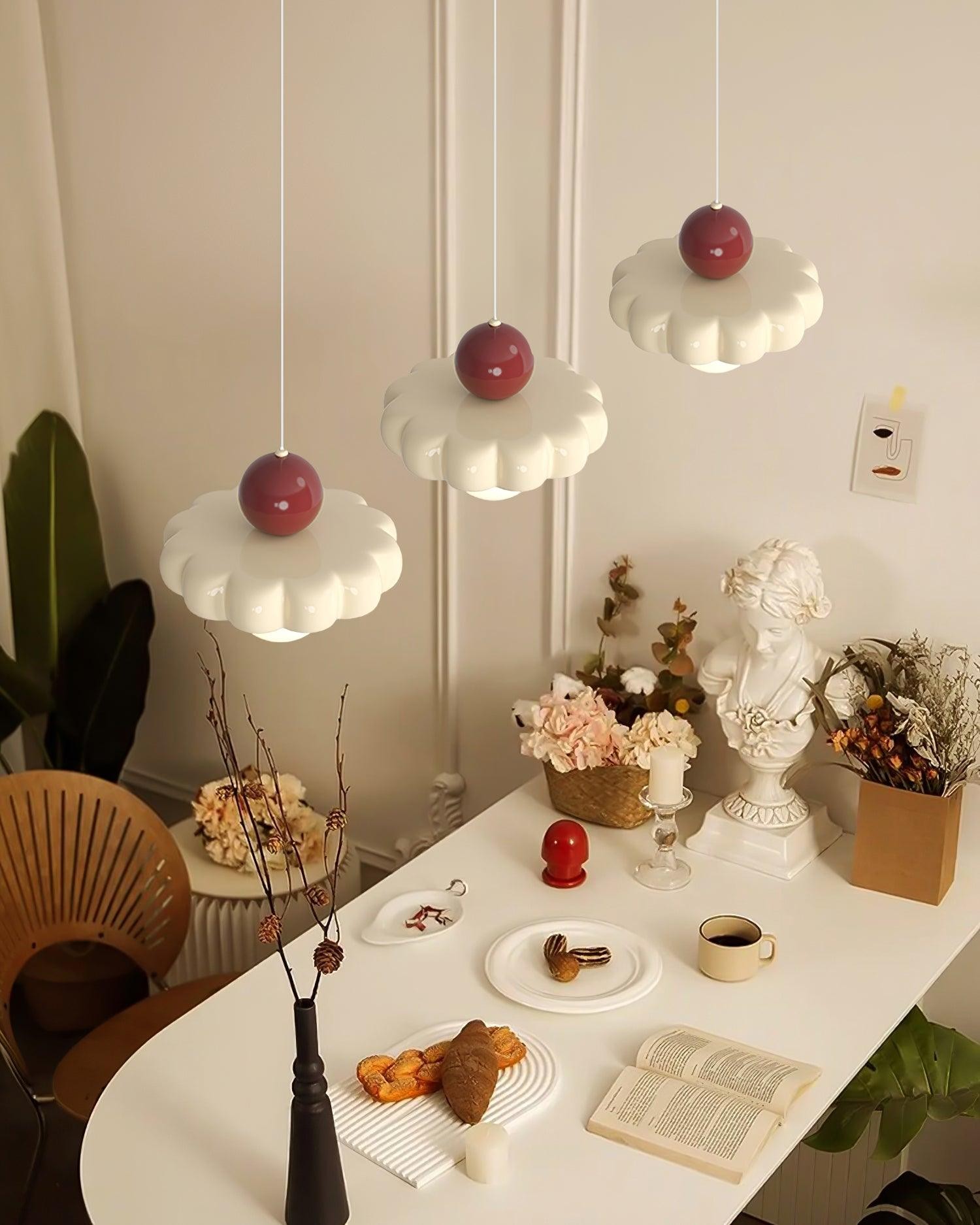 Cream Style Long Line Pumpkin Texture Pendant Lamp K307