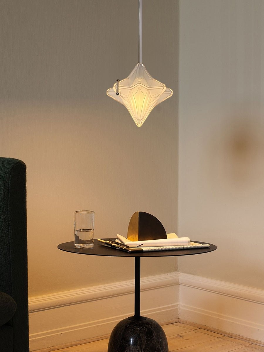 Art Deco Astris Elara Star Pendant Light - Frosted Glass Pendant with Geometric Style K1583