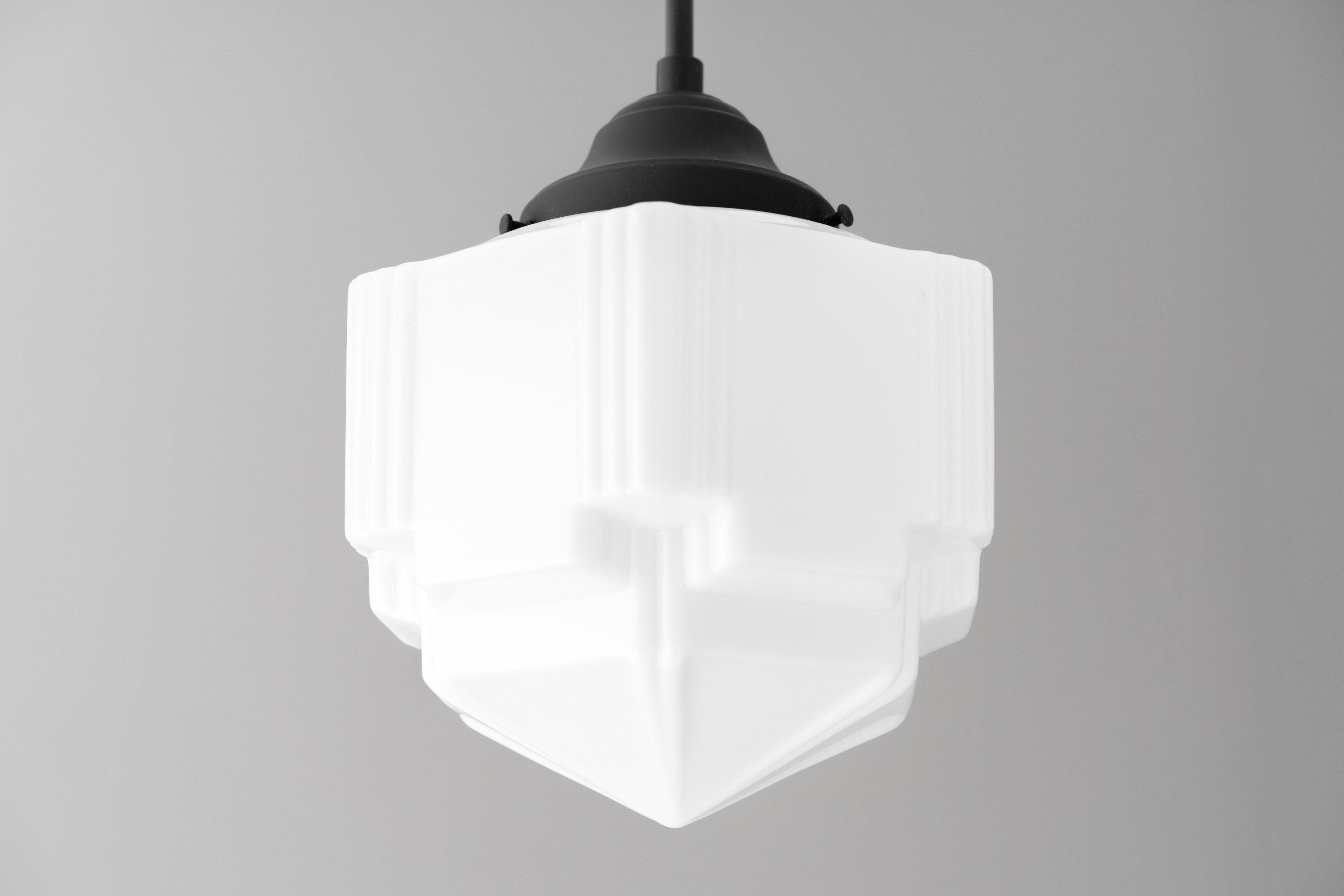 Geotower Glass Modern Pendant Light - Skyscraper Design - Brass or Black or Nickel Finish K1544