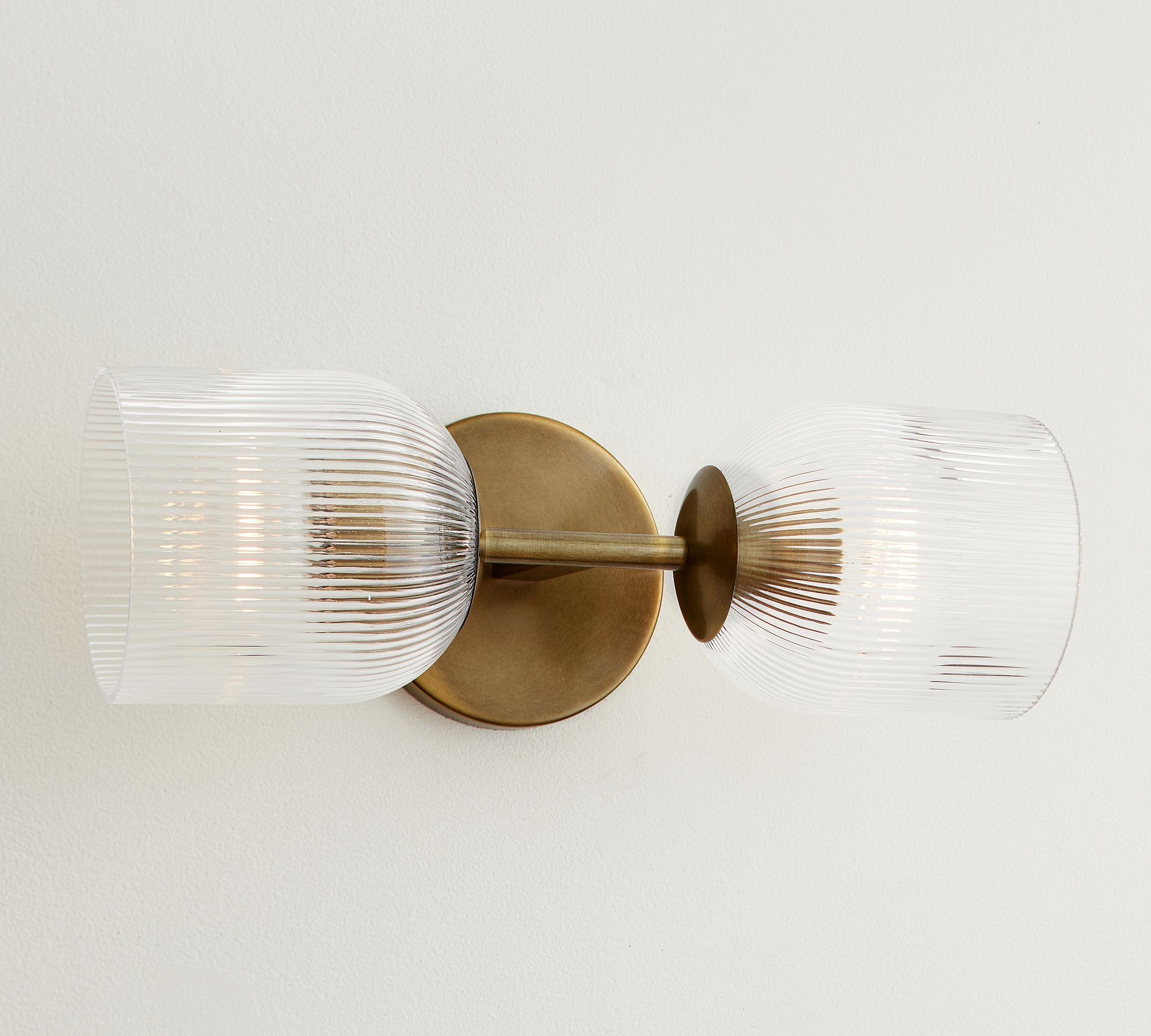 Bravira Ribbed Glass Wall Sconce - Wall Light for Living Room and Hallway K1326