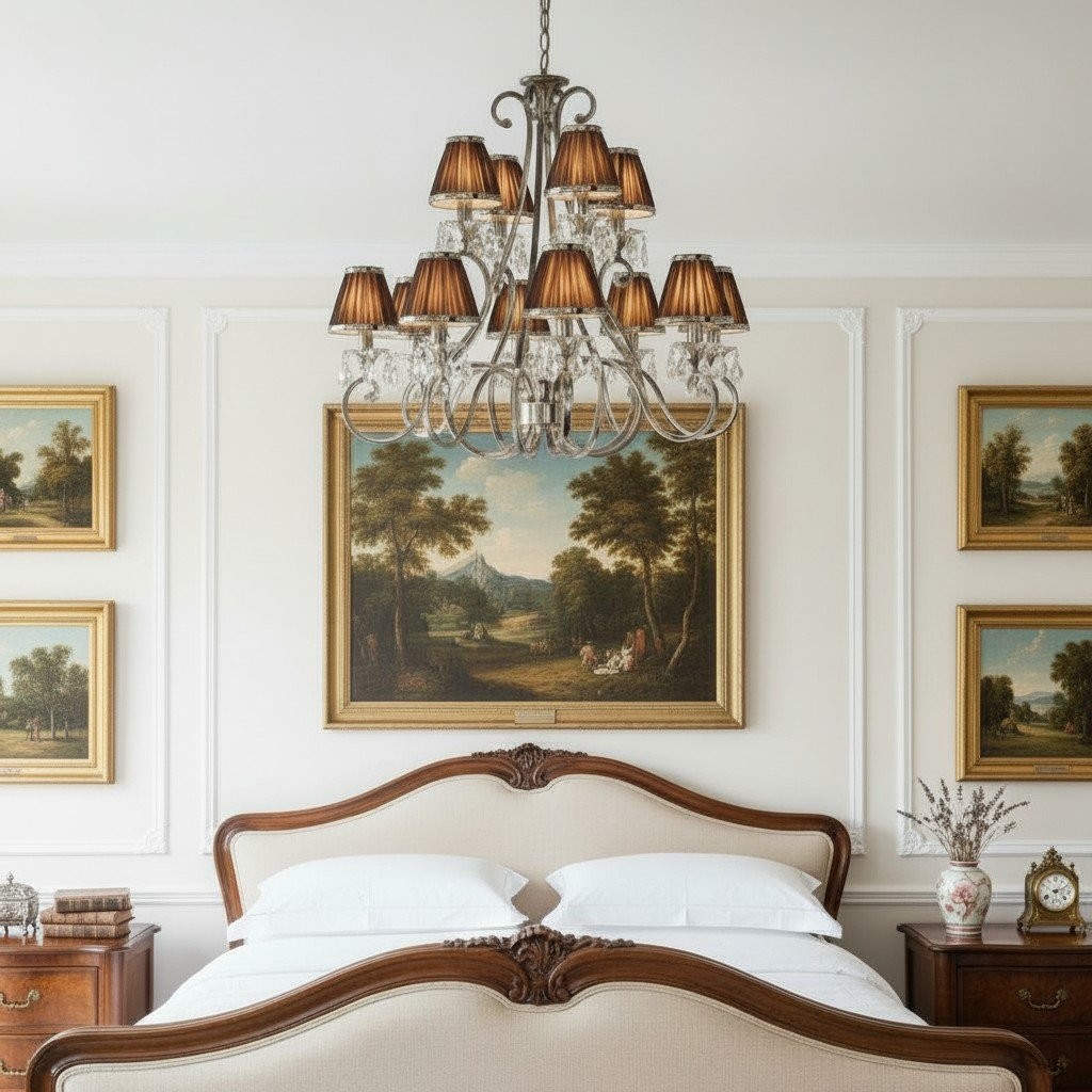 Talonis Multi-light Fabric Chandelier - Elegant Metal Curved Arms for Dining and Living K1900