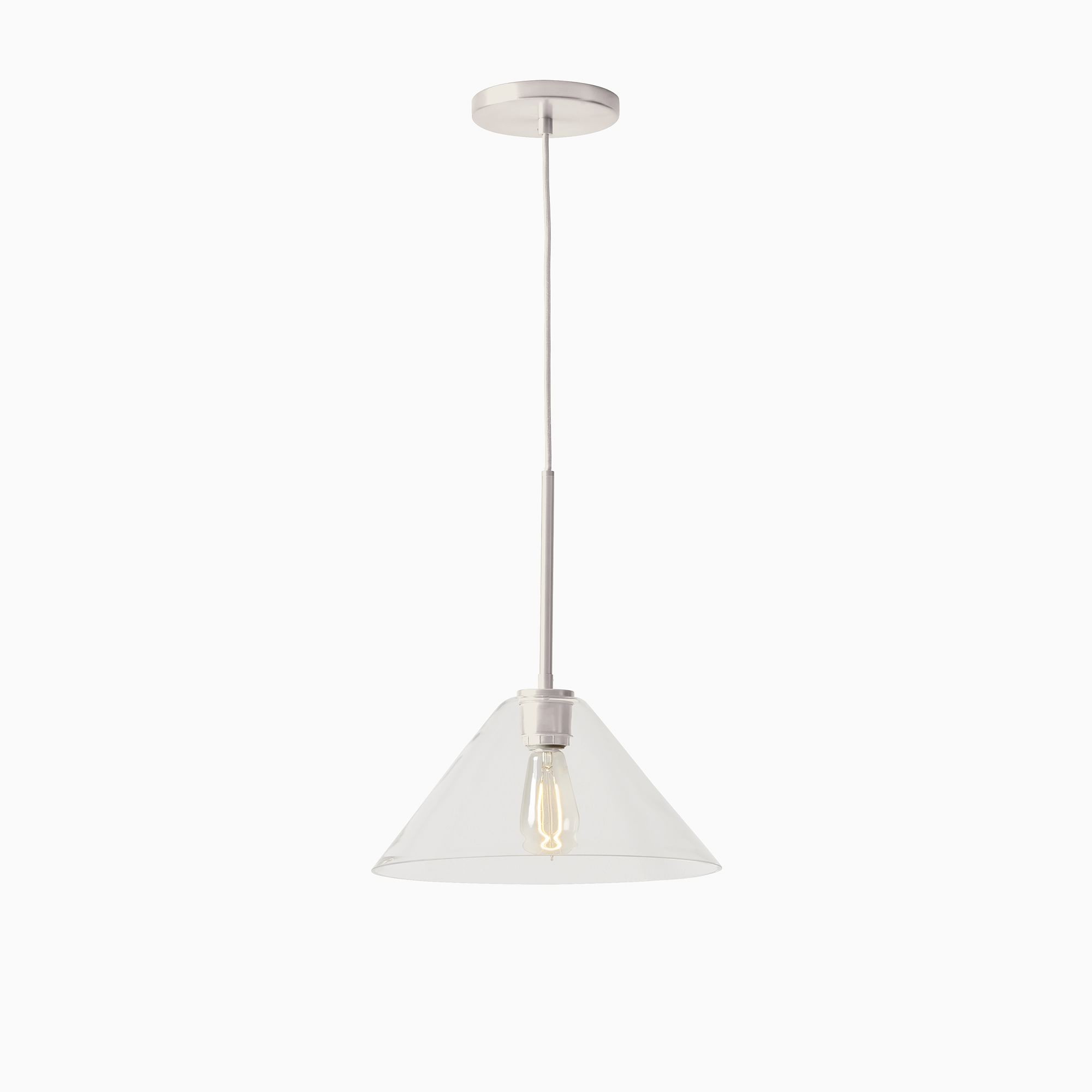 Conica Modern Glass Cone Pendant Light - Minimalist Hanging Lamp for Dining Room K1338