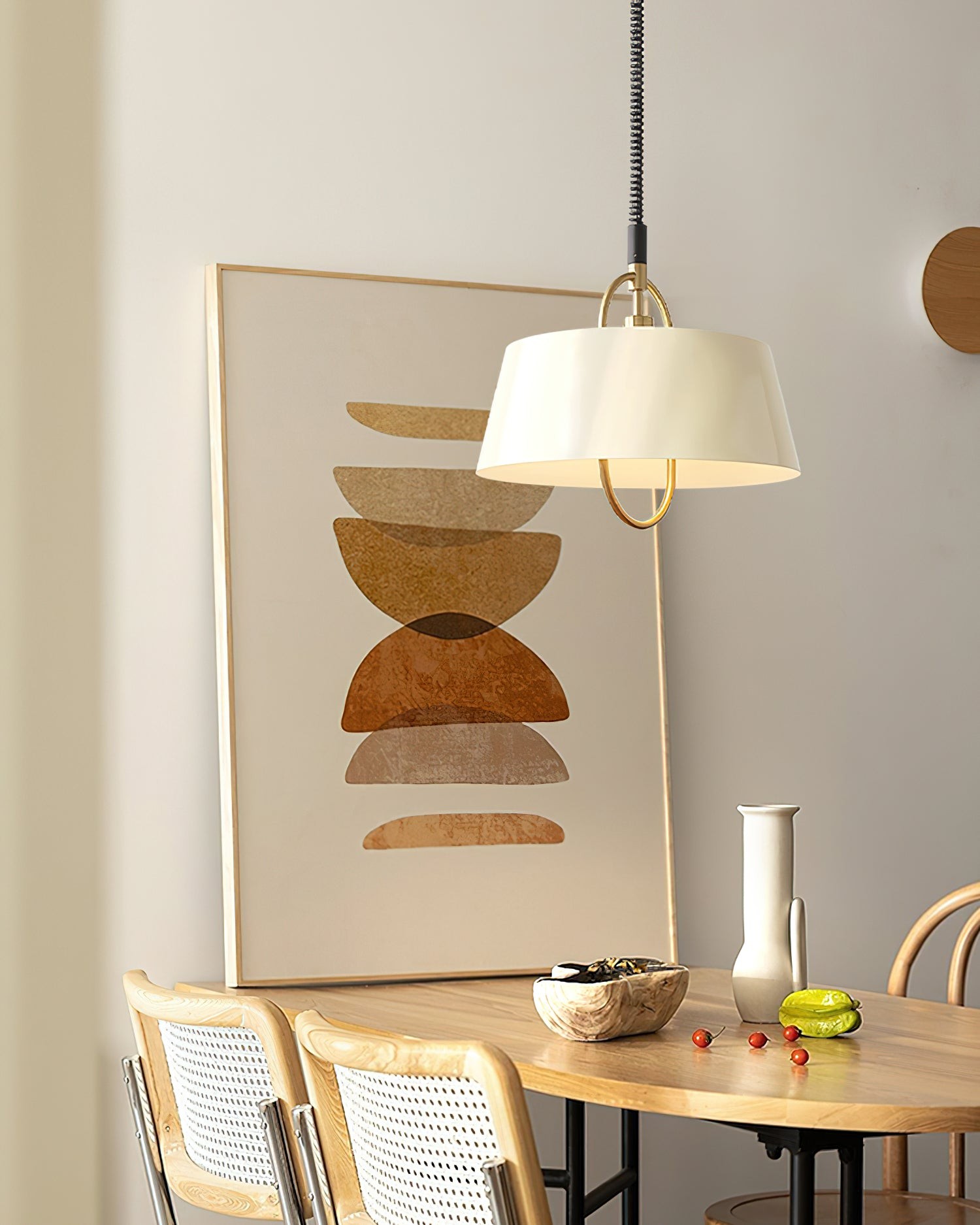 Retro Classic Drum Shaped Retractable Metal Pendant Lamp K233