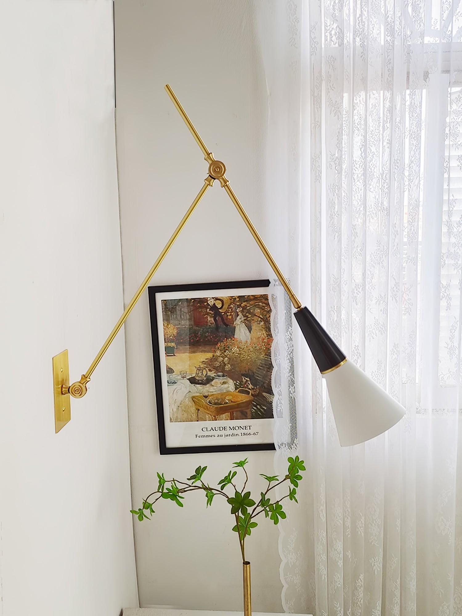 Vintage Metal Adjustable Swing Arm Wall Lamp K850