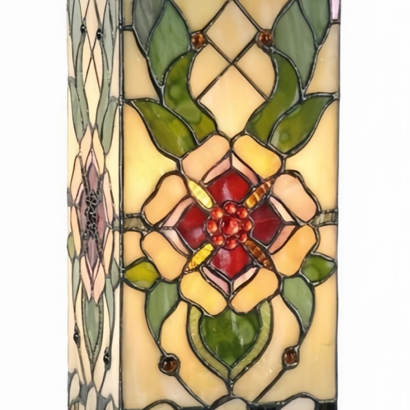 TF Angelique Art Nouveau Stained Glass Table Lamp - Handcrafted Floral Design for Living Room K1872