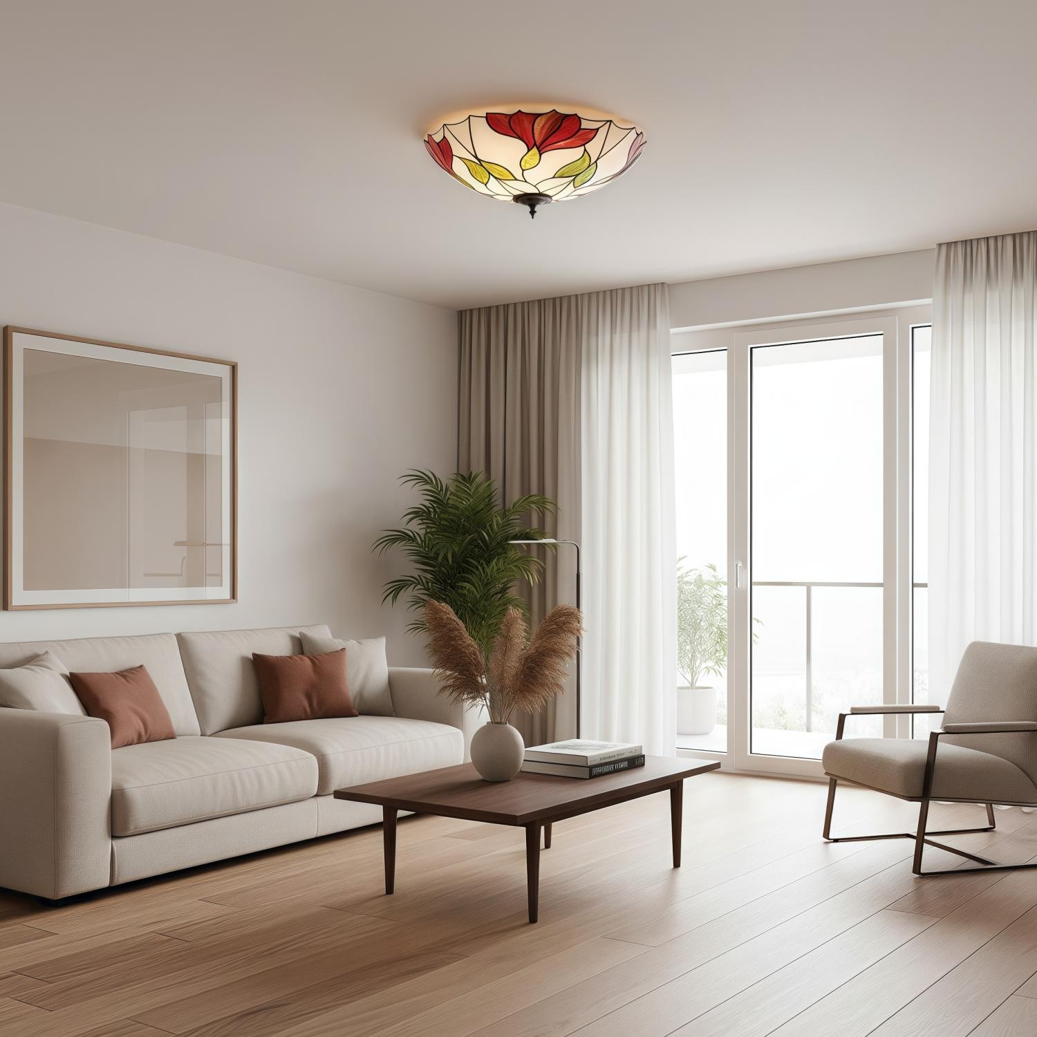 TF Botanica Floral Glass Ceiling & Pendant Lighting - Art Glass Style Fixture for Rooms K1942