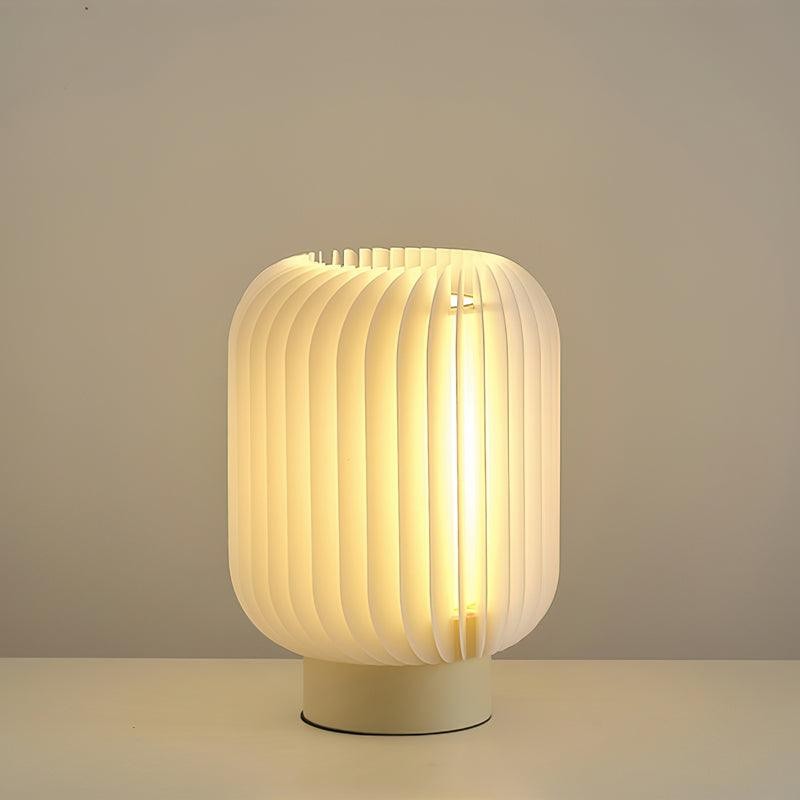 Round Translucent Pleated Table Lamp Suitable For Living Room K600
