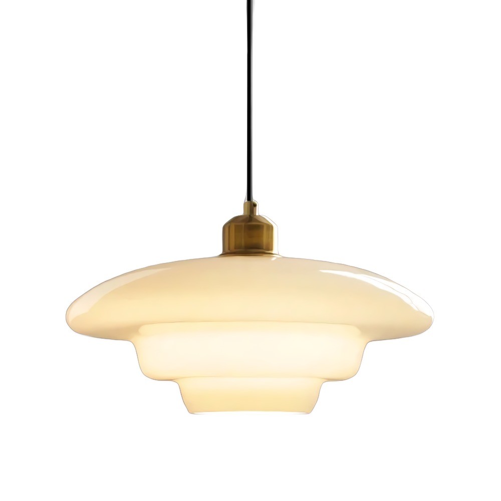 Retro Art Decor Milk Glass Pendant Light - Stylish Hanging Lamp for Dining Room K65