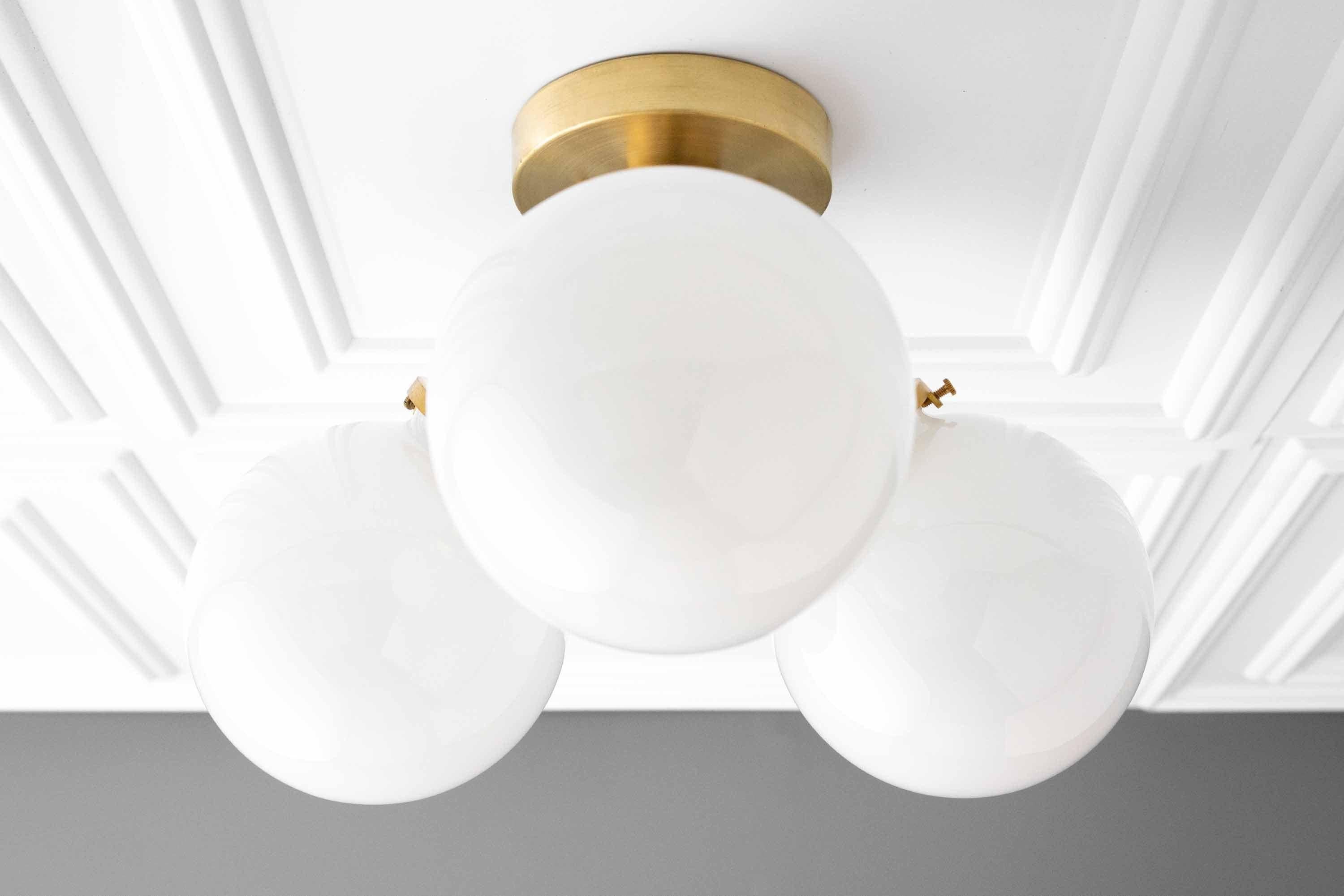 Glorica Glass Globe Light - Mid Century Semi Flush Ceiling Lamp K1517