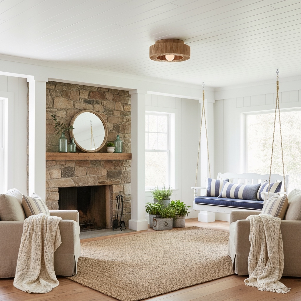 Welanery Minimal Rustic Natural Woven Ceiling Light - Sustainable Lamp for Kitchen or Hallway K2398