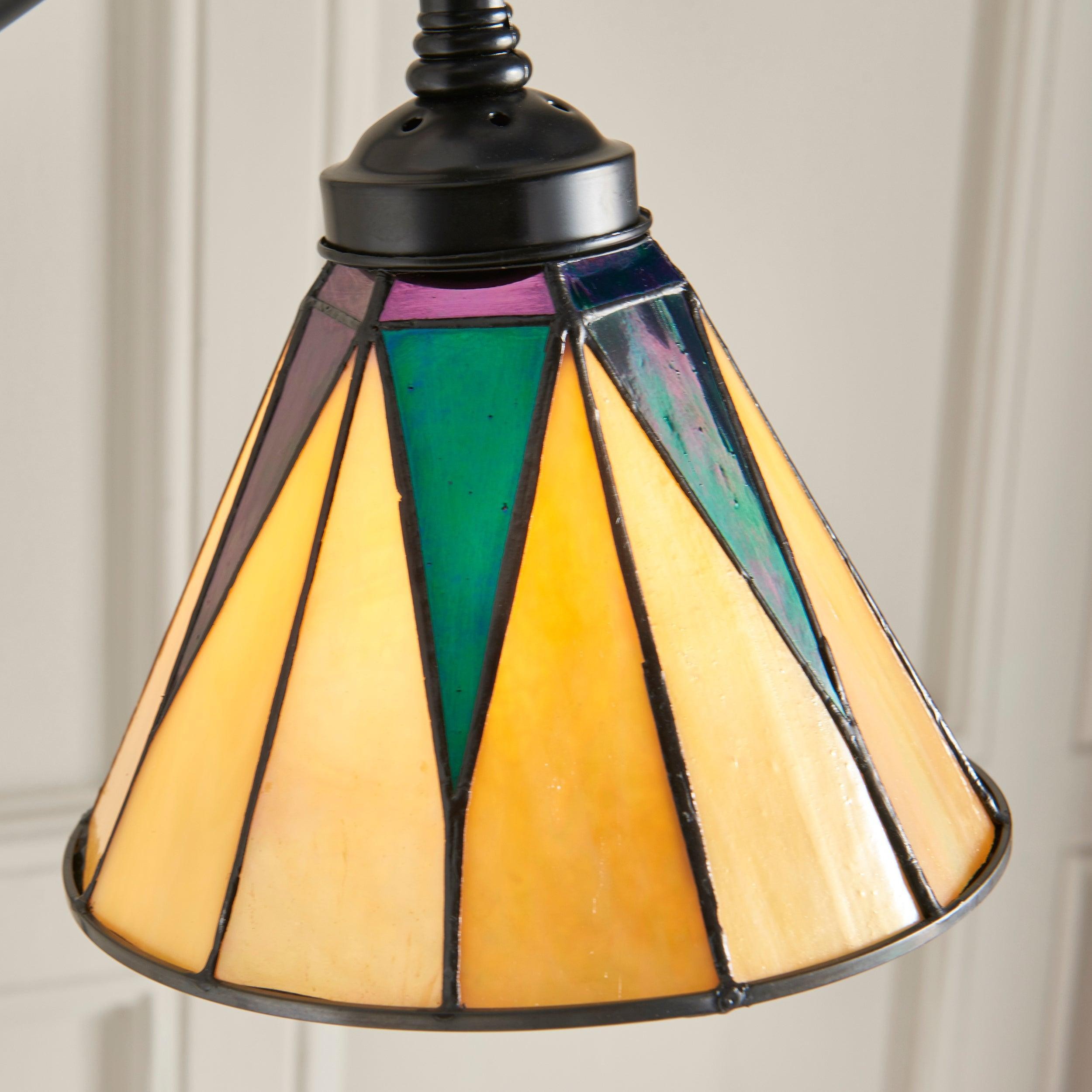 TF Dark Star Tiffany Task Floor Lamp - Art Deco Stained-Glass Floor Light K2022