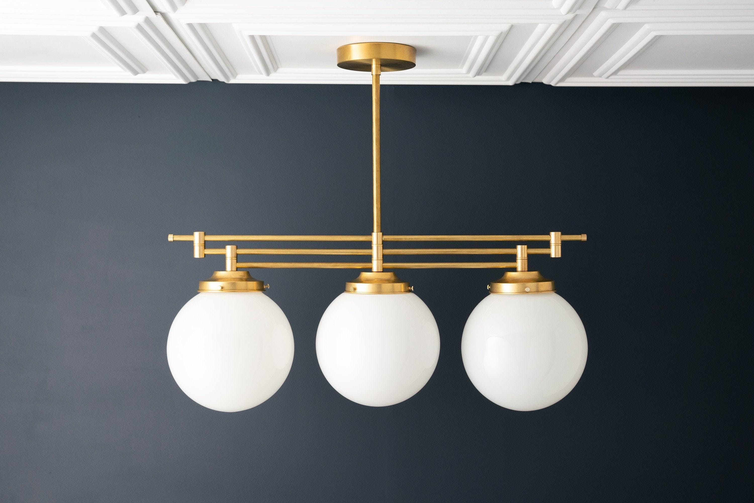 Glorica Glass Frosted Globe Pendant Light - Art Deco Hanging Light for Home K1514