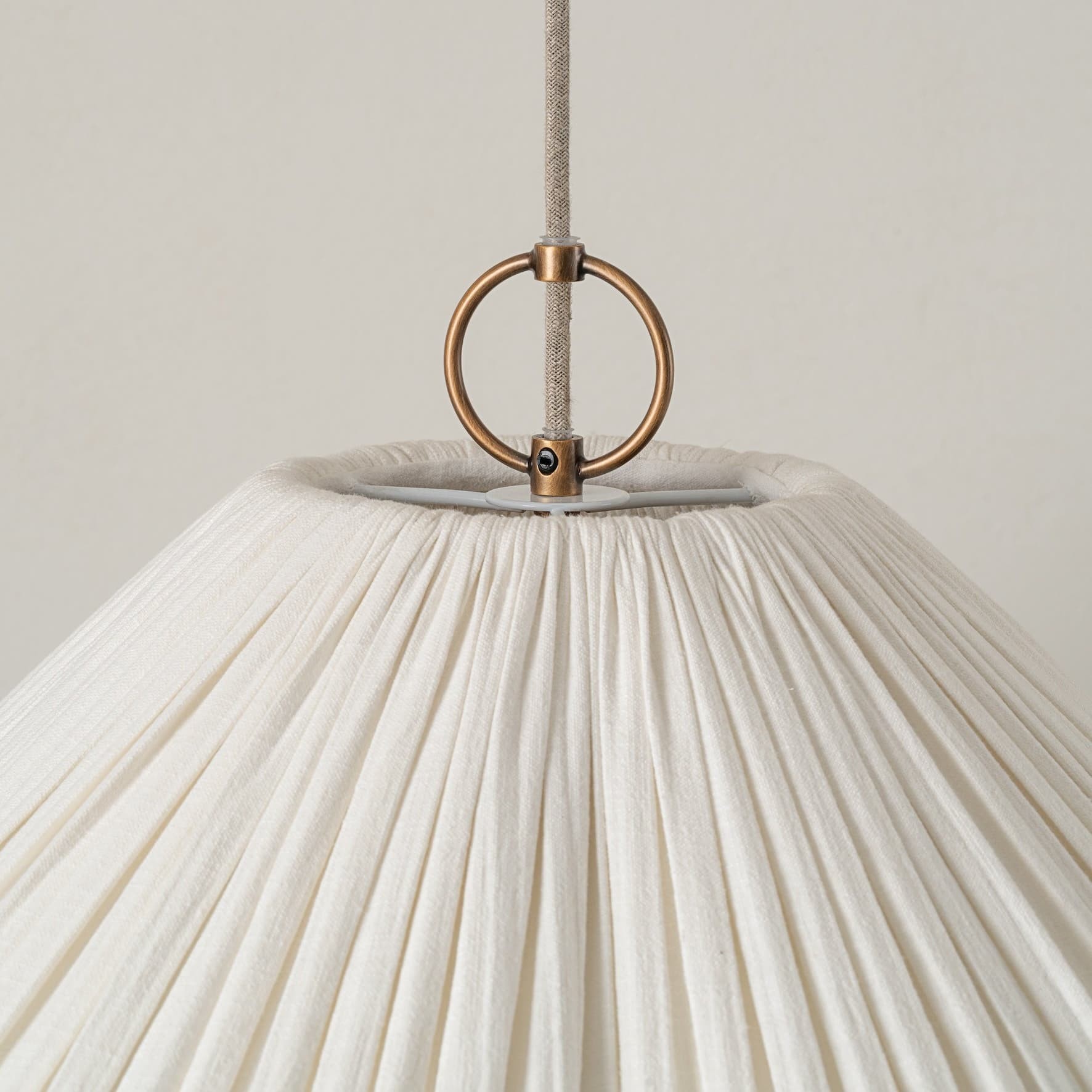 Blossine Linen Scalloped Pendant Light - Modern Farmhouse Hanging Lamp for Dining Room K1689