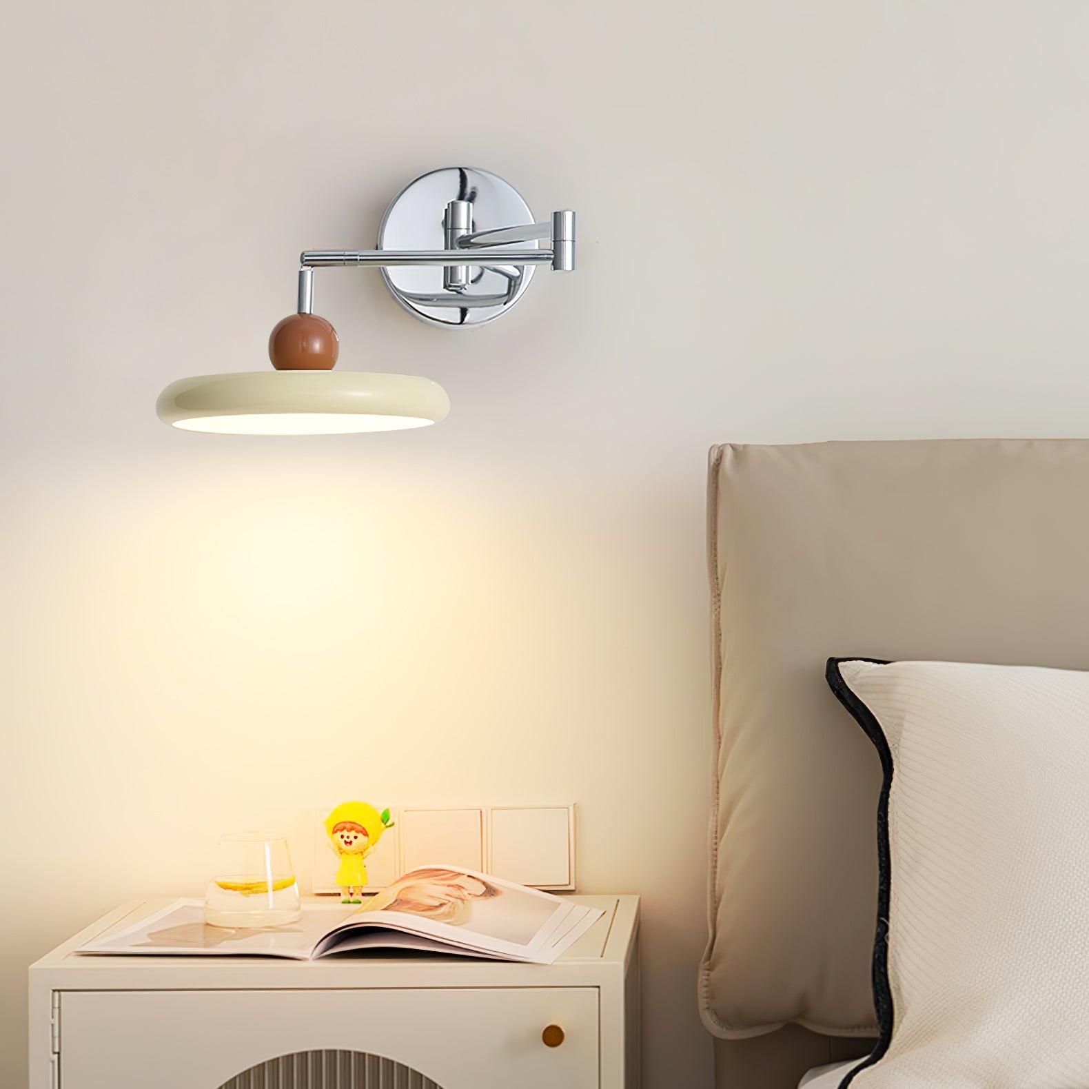 Minimalist French Creative Cream Style Rotatable Swing Arm Wall Lamp K463