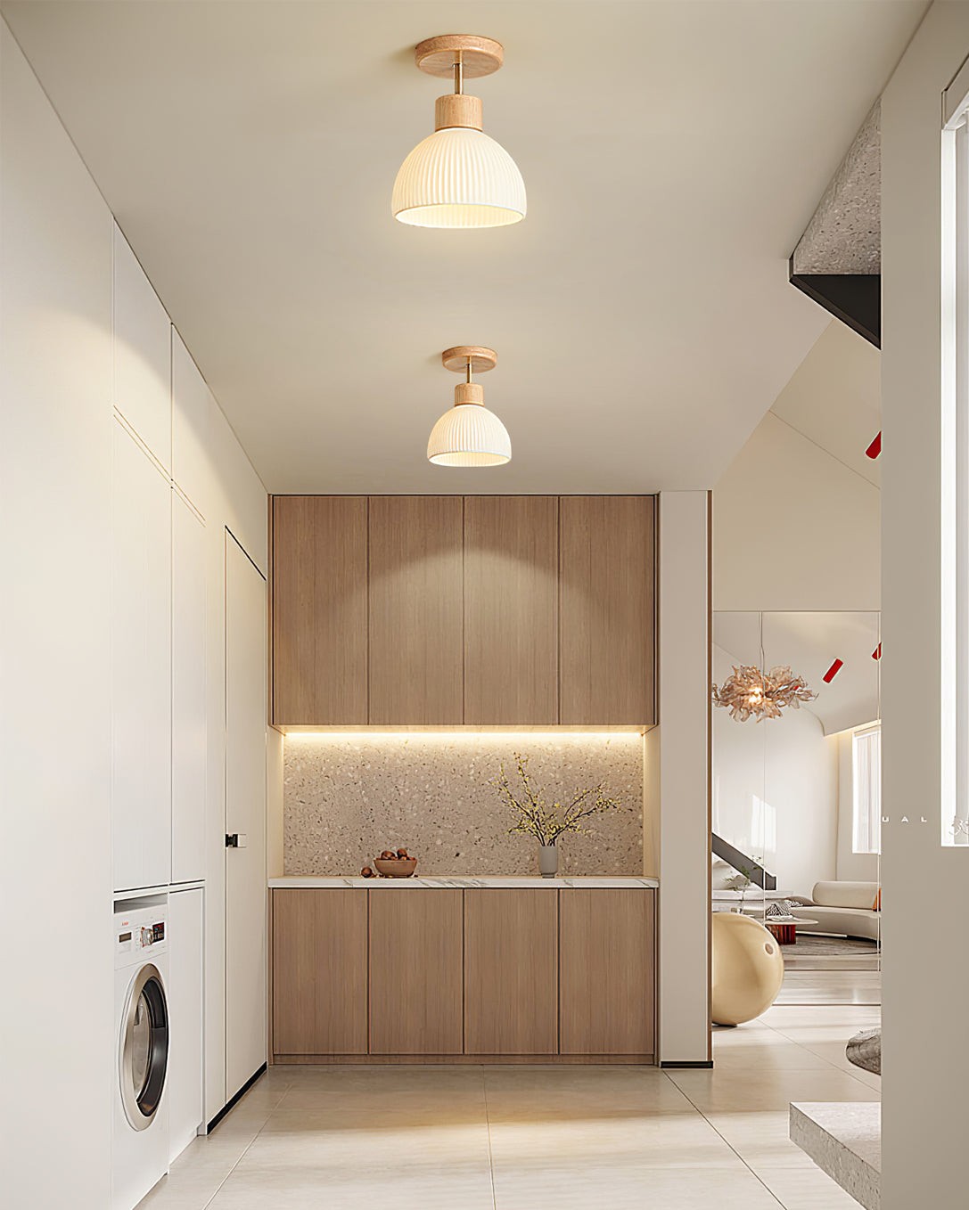 Nordic Wood Style LED Ceiling Lamp K270
