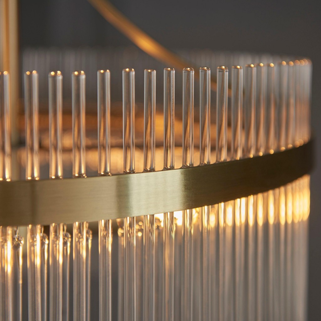 RibGlow Pendant Light - Trio Pendant with Elegant Glass Rods for Dining K1830