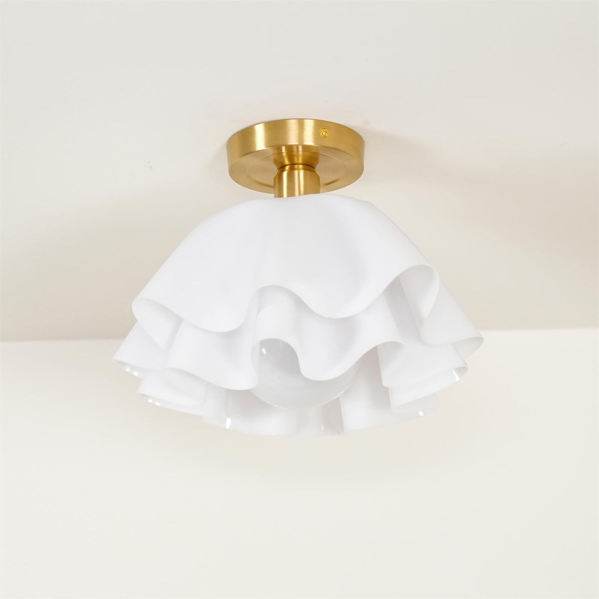 Lustra Pleated Retro Brass Acrylic Ceiling Light D959