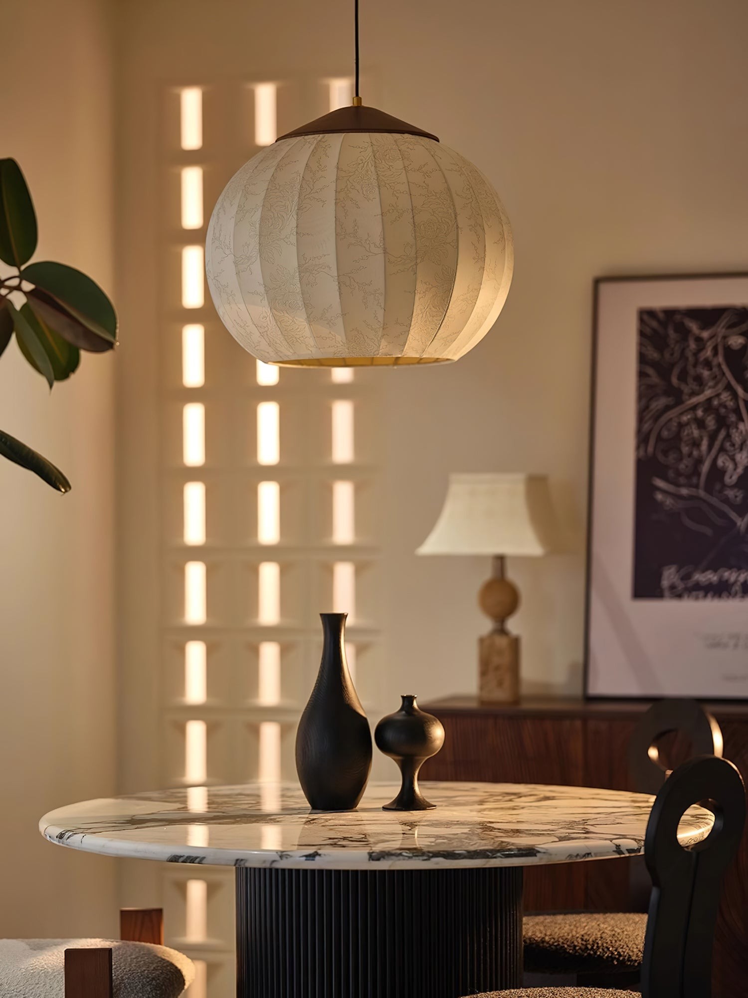 Japanese Style Fabric Lantern Pendant Lamp K423
