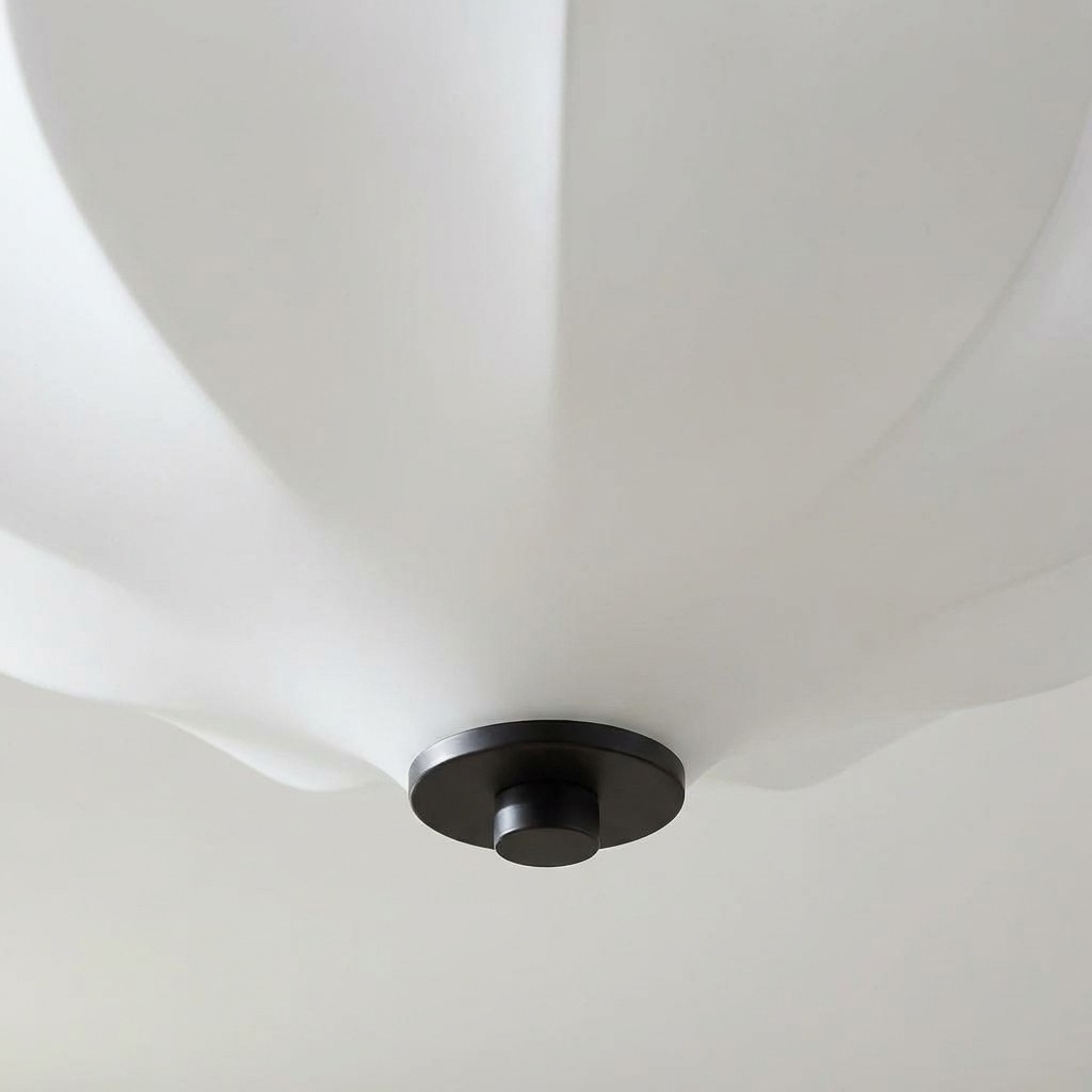 Crelune Modern Nordic Flower Ceiling Light - Fabric Floral Ceiling Lamp for Living Room K2354