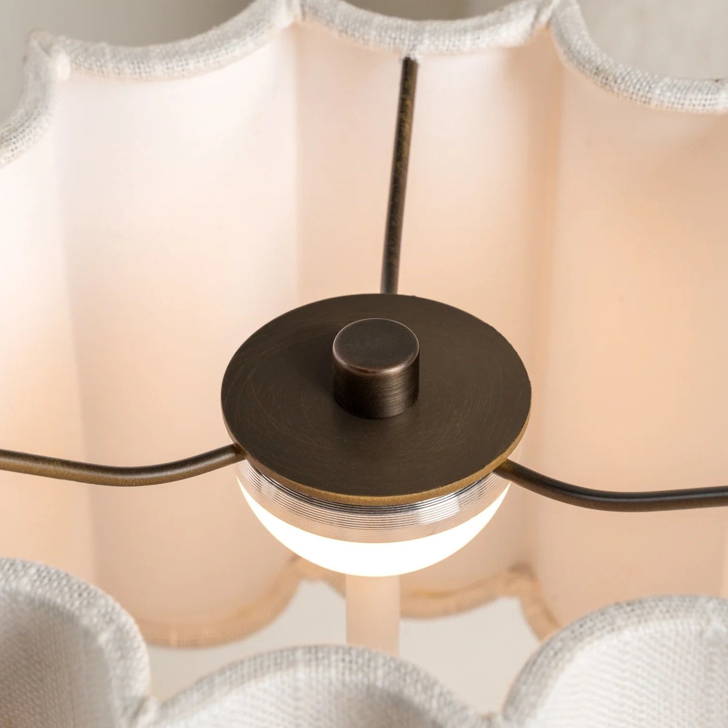 Cavilon Soft Ambient Table Lamp - Stylish Fan Shaped Shade with Marble Base K2053