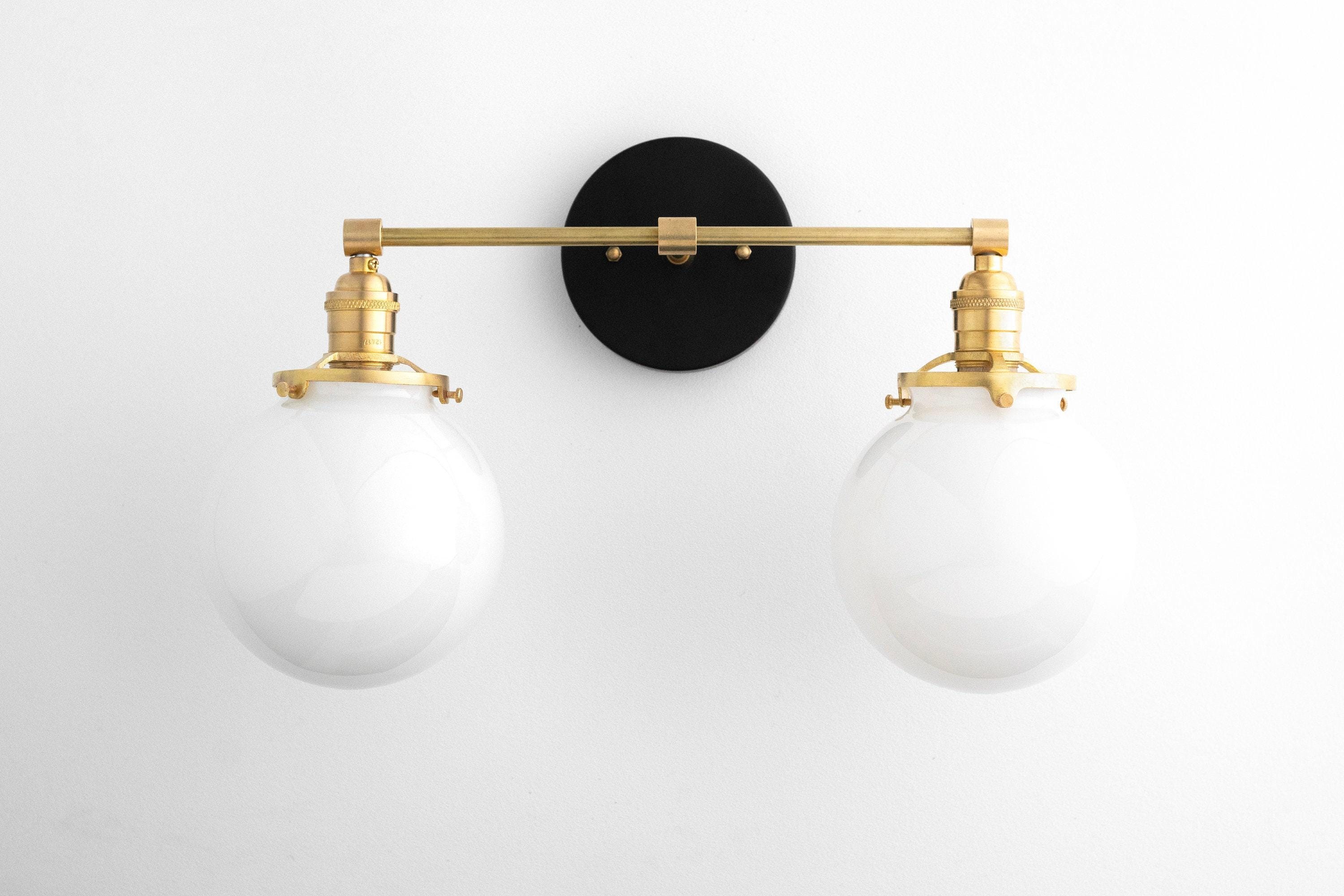 Lumio Globe Glass Globe Vanity Light - Modern Two Light Bathroom Sconce K1432
