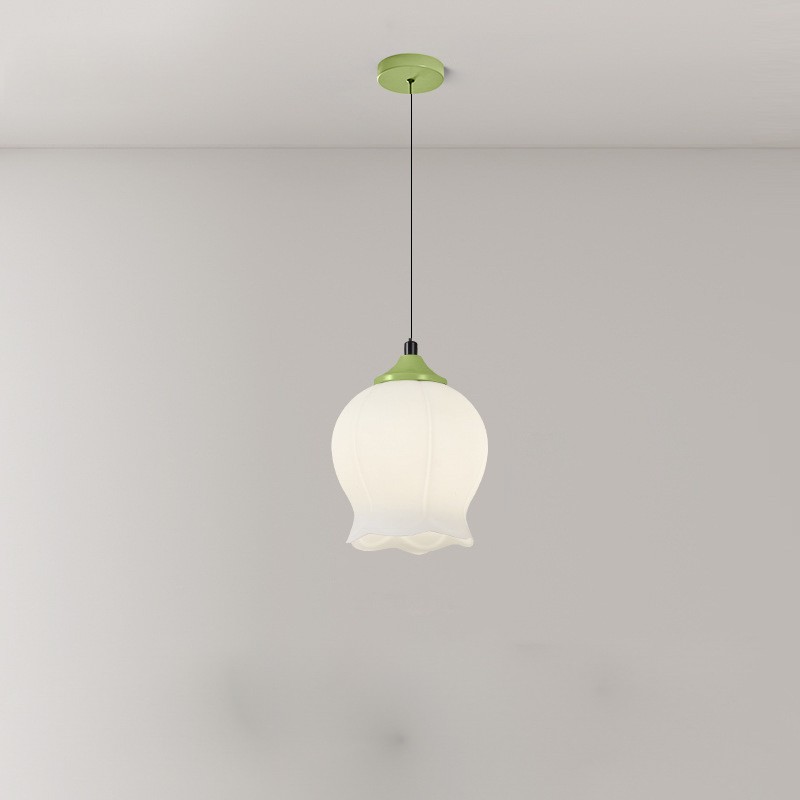 Flower Bud Milk Glass Pendant Light K14