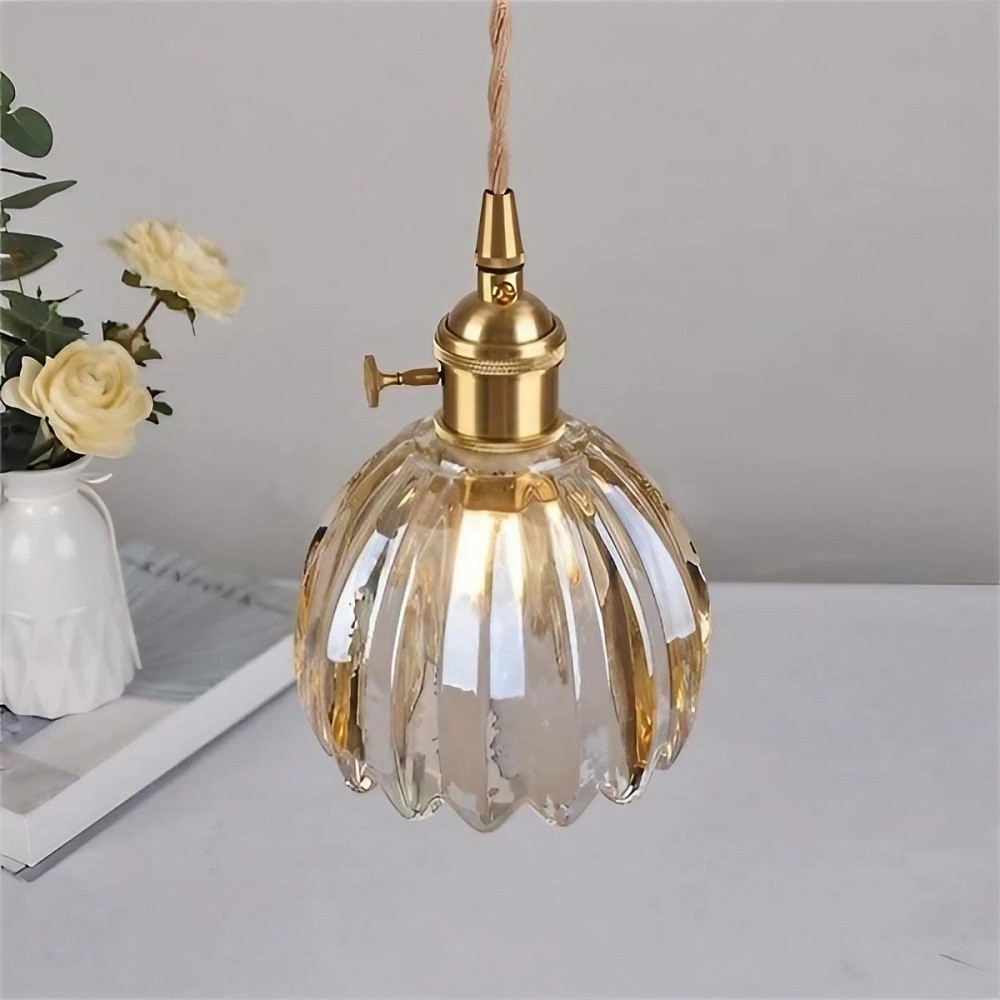 Vintage Glass Flower Pendant Light K18