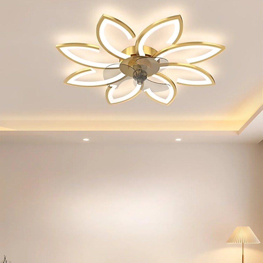 Art Decor Flower Quiet LED Ceiling Fan Light K1104