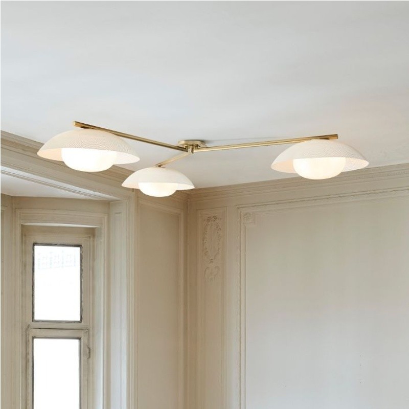 Elorina 3-Light Flush Mount Glass/Metal Ceiling Light - A Stylish Fixture for Modern Spaces K1292