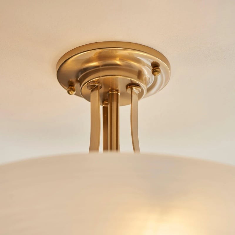 Lunetal Timeless Three-Arm Structure Semi Flush Chandelier - Vintage Pendant Light for Bedroom K1806