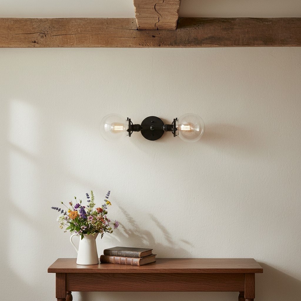 Lumio Globe Industrial Vanity Lighting- Modern Double Globe Wall Light K1510