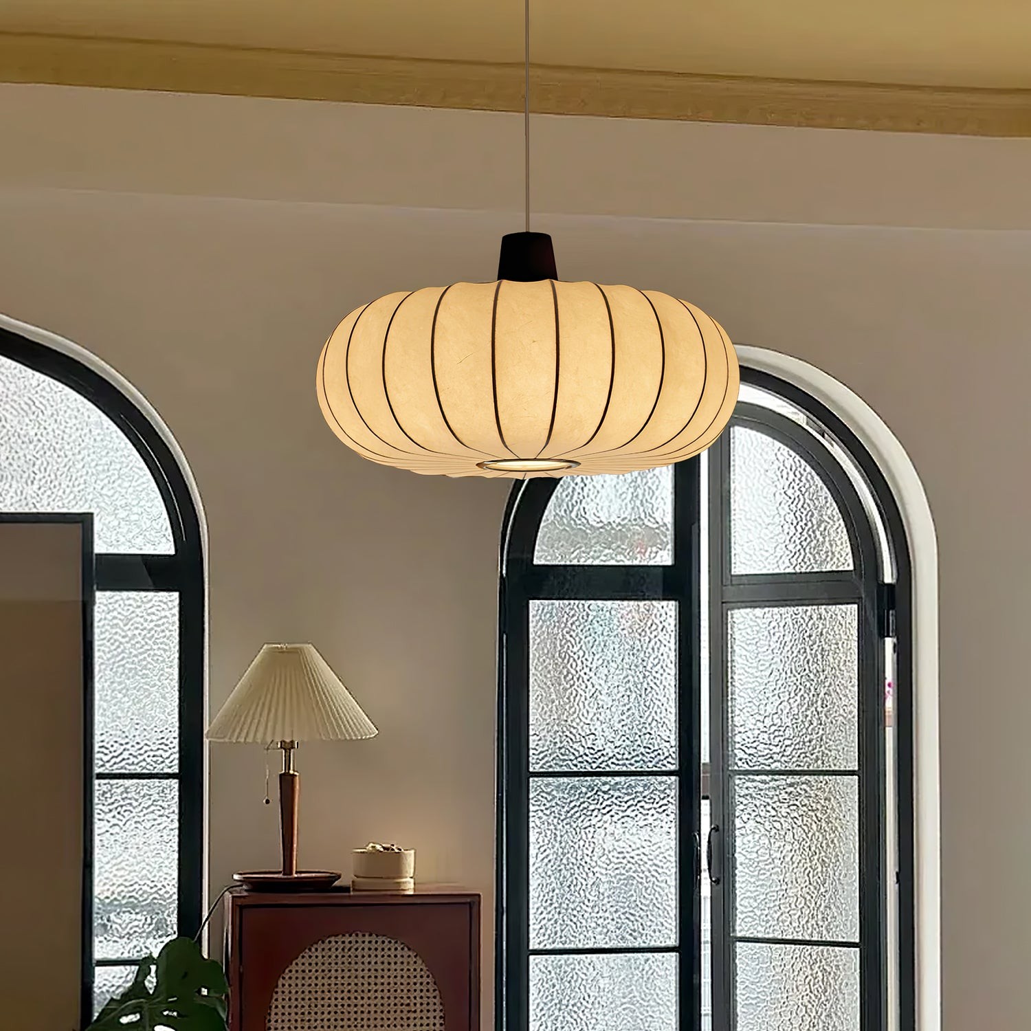 Classic Silk Lantern Pendant Light K665