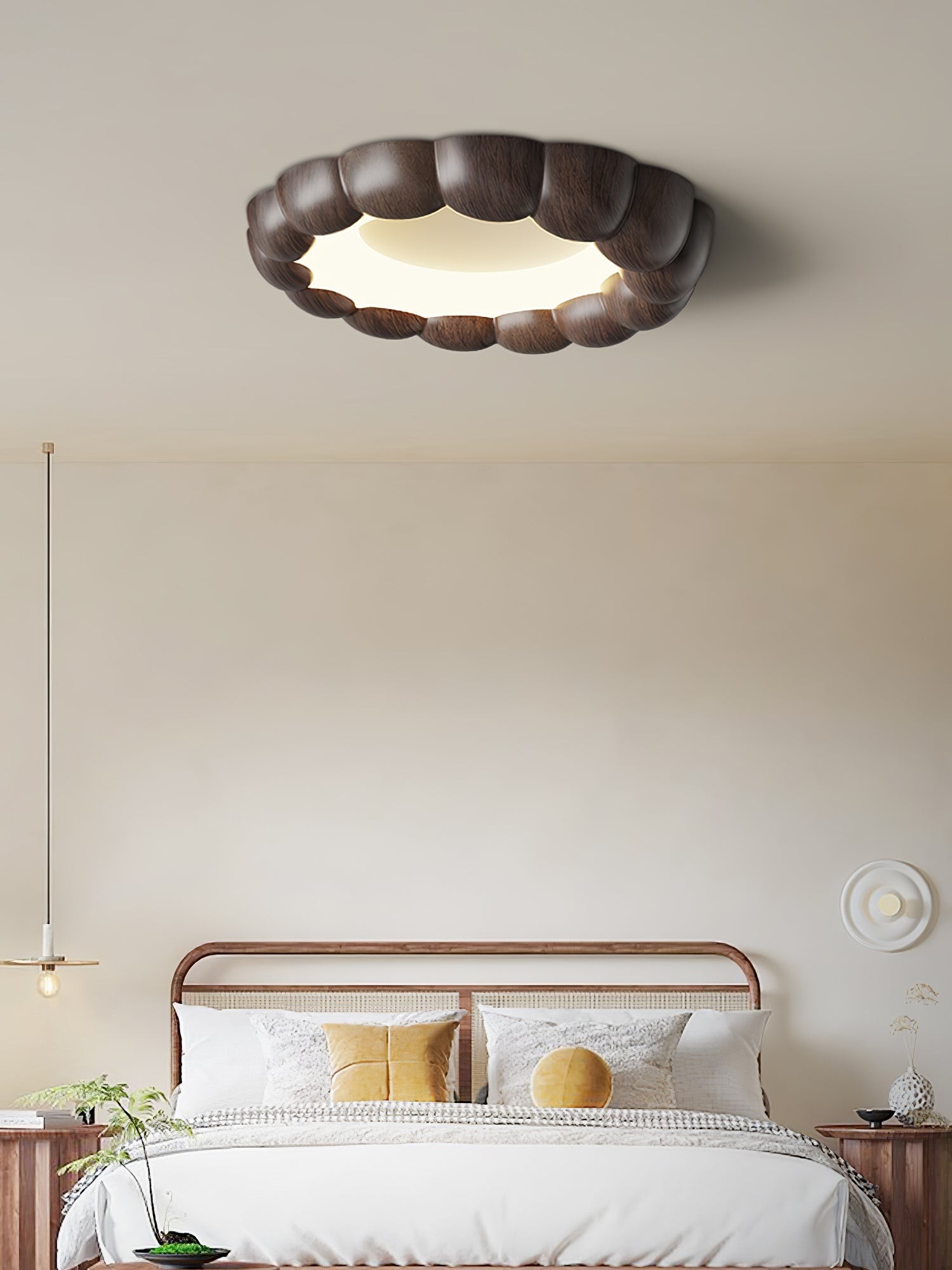 Faux Wood Ripple Ceiling Lamp K377