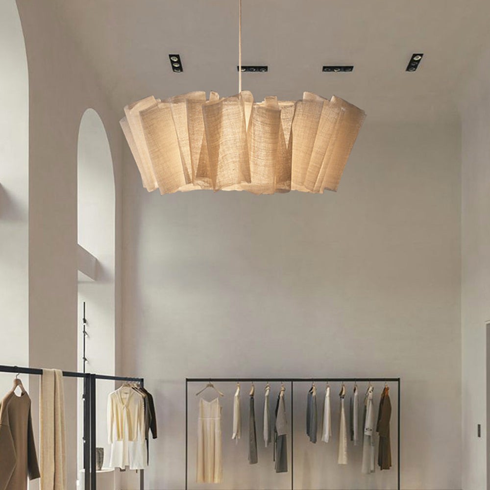 Handcrafted Fabric Shade Pendant Light – Minimalist Design for Home Interiors K1244