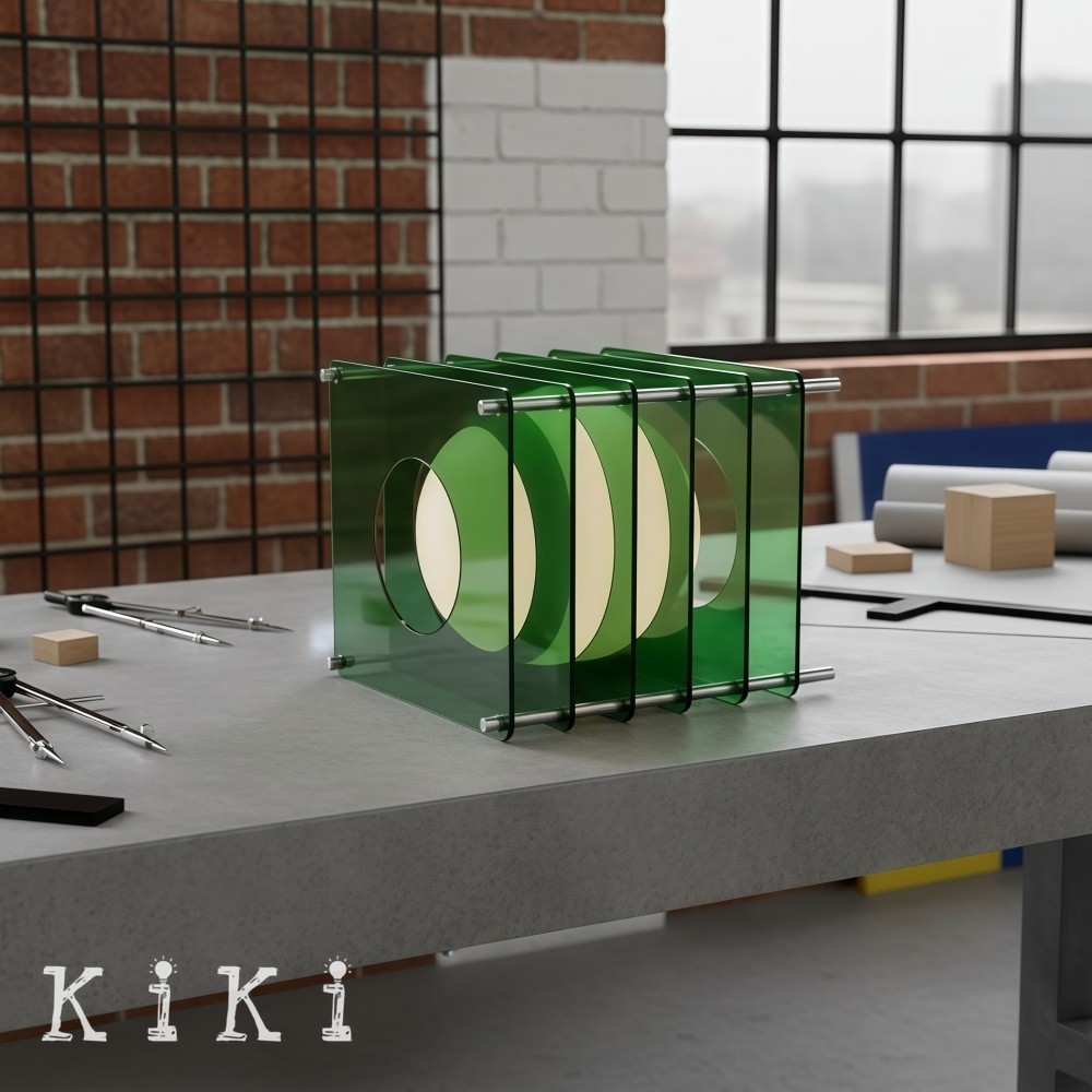 Afterglow Geometric Cube Sphere Table Lamp - Modern Acrylic Accent Light for Bedroom Decor K2078