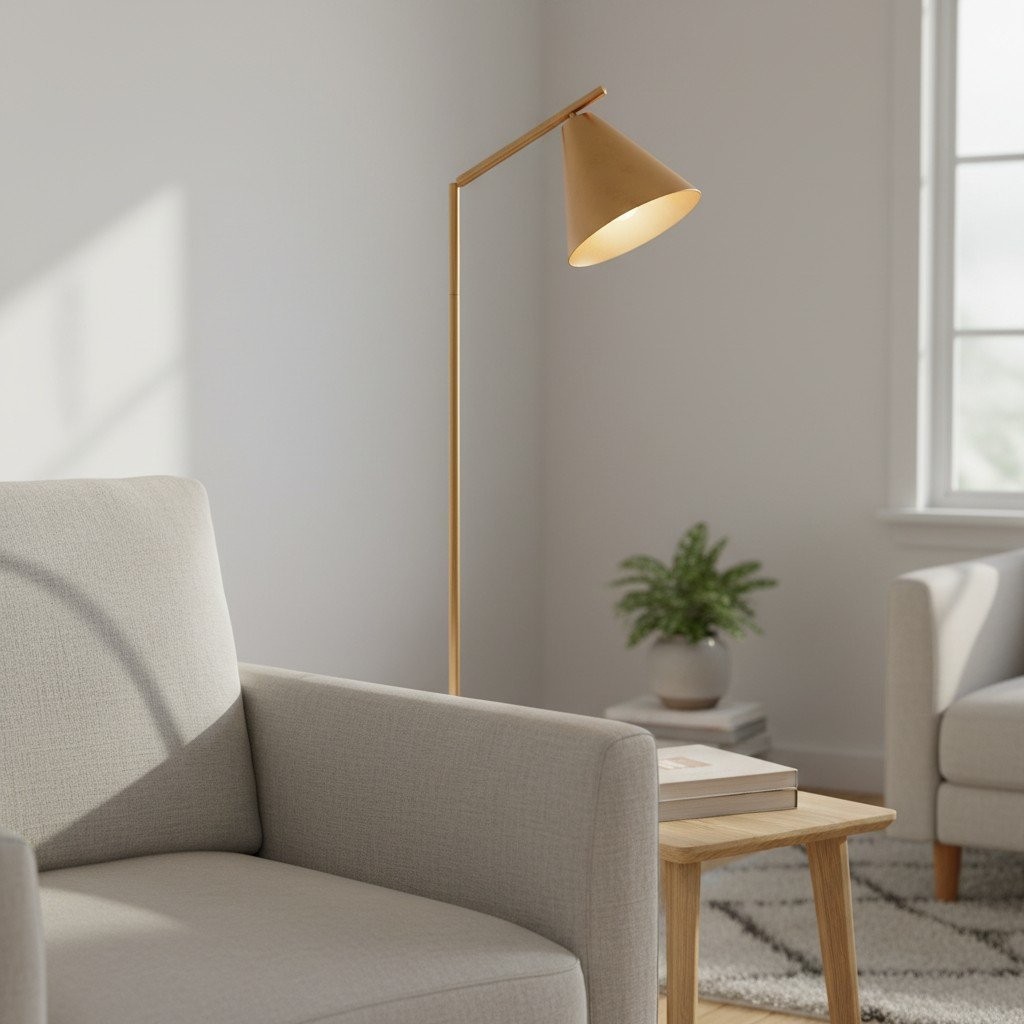 Oricone Modern Floor Task Lamp with Adjustable Arm - Cape Style Reading Light K1969