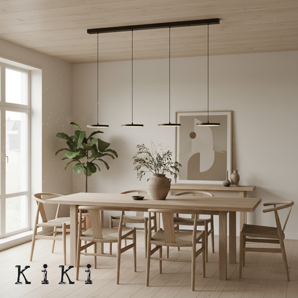 Modern Round Disc Flat Pendant Light - Multi-Light Pendant With LED Light K1555