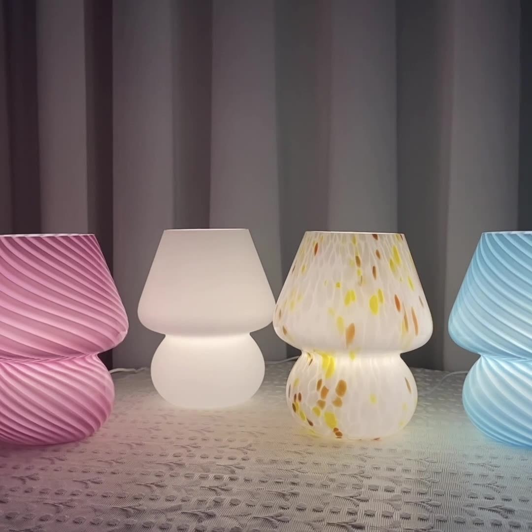 Nordic Macaron Mushroom Glass Table Lamp K54